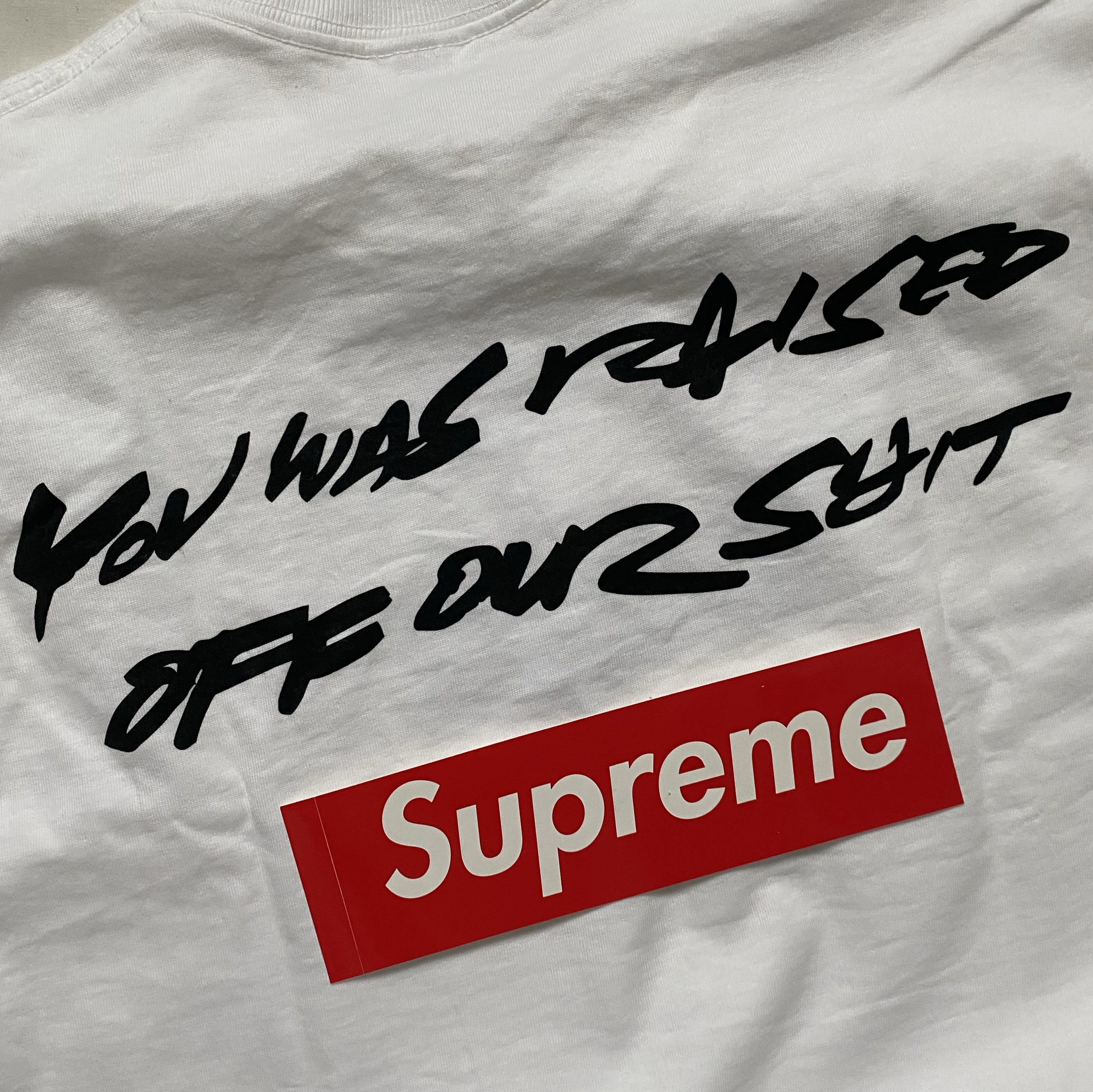 Supreme Futura Box Logo T-Shirt White - 24SS 착용 스타일 - 1