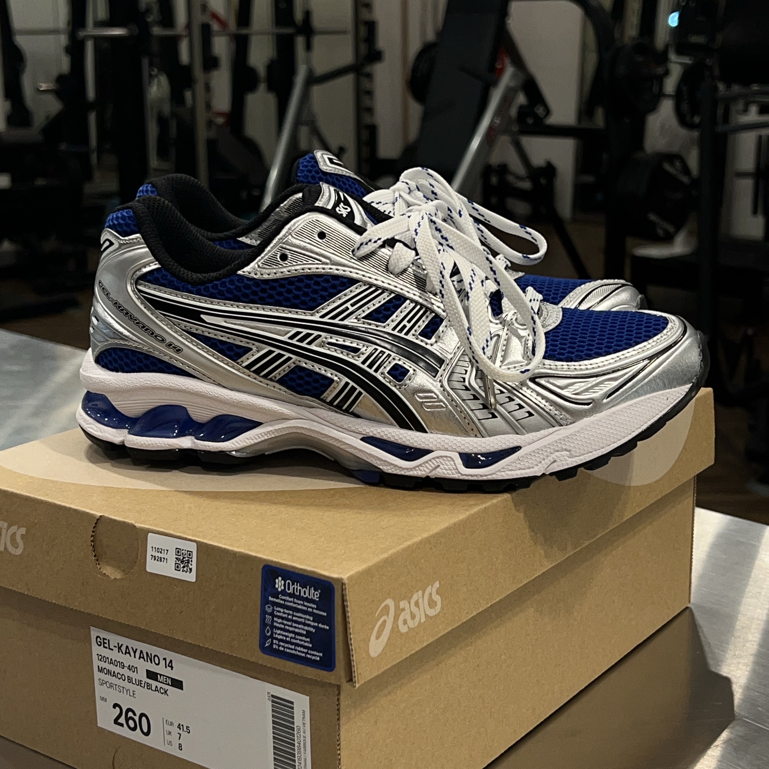 Asics Gel-Kayano 14 Monaco Blue Black 착용 스타일 - 1