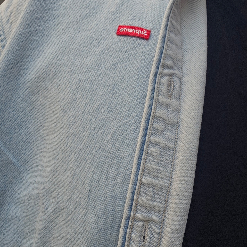 Supreme Small Box Shirt Washed Blue - 24SS 착용 스타일