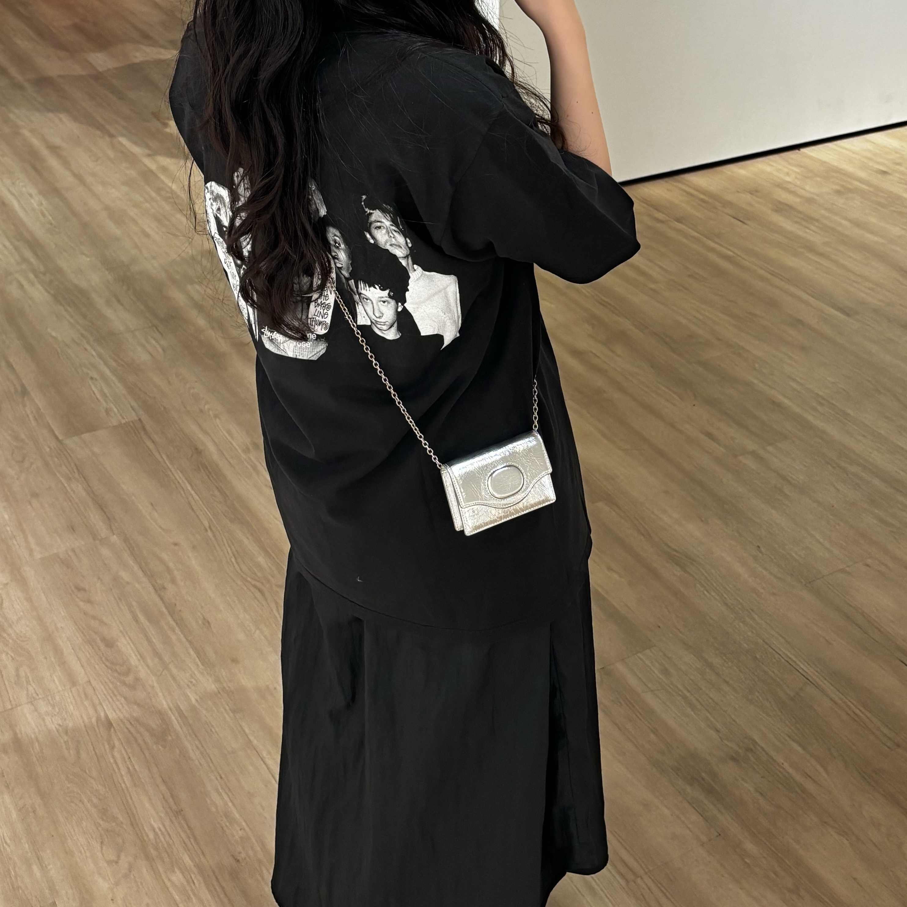 Stussy x Martine Rose Collage Pigment Dyed T-Shirt Black 착용 스타일 - 1