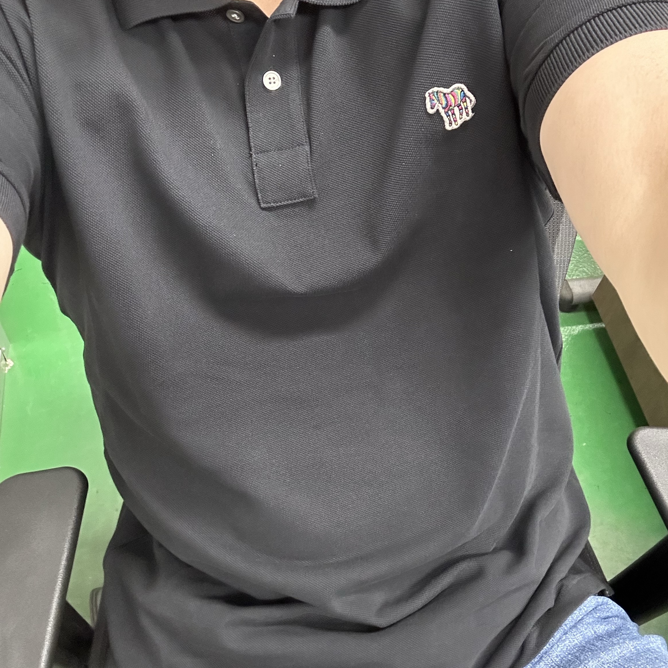 Paul Smith Cotton Pique Zebra Logo Polo Shirt Black 착용 스타일