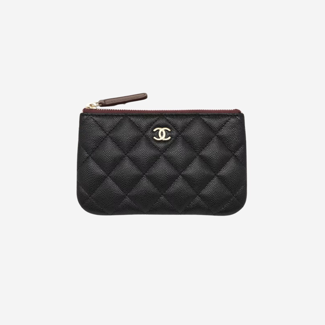 Chanel Classic Small Zipped Case Grained Shiny Calfskin & Gold Black 상세 이미지 1