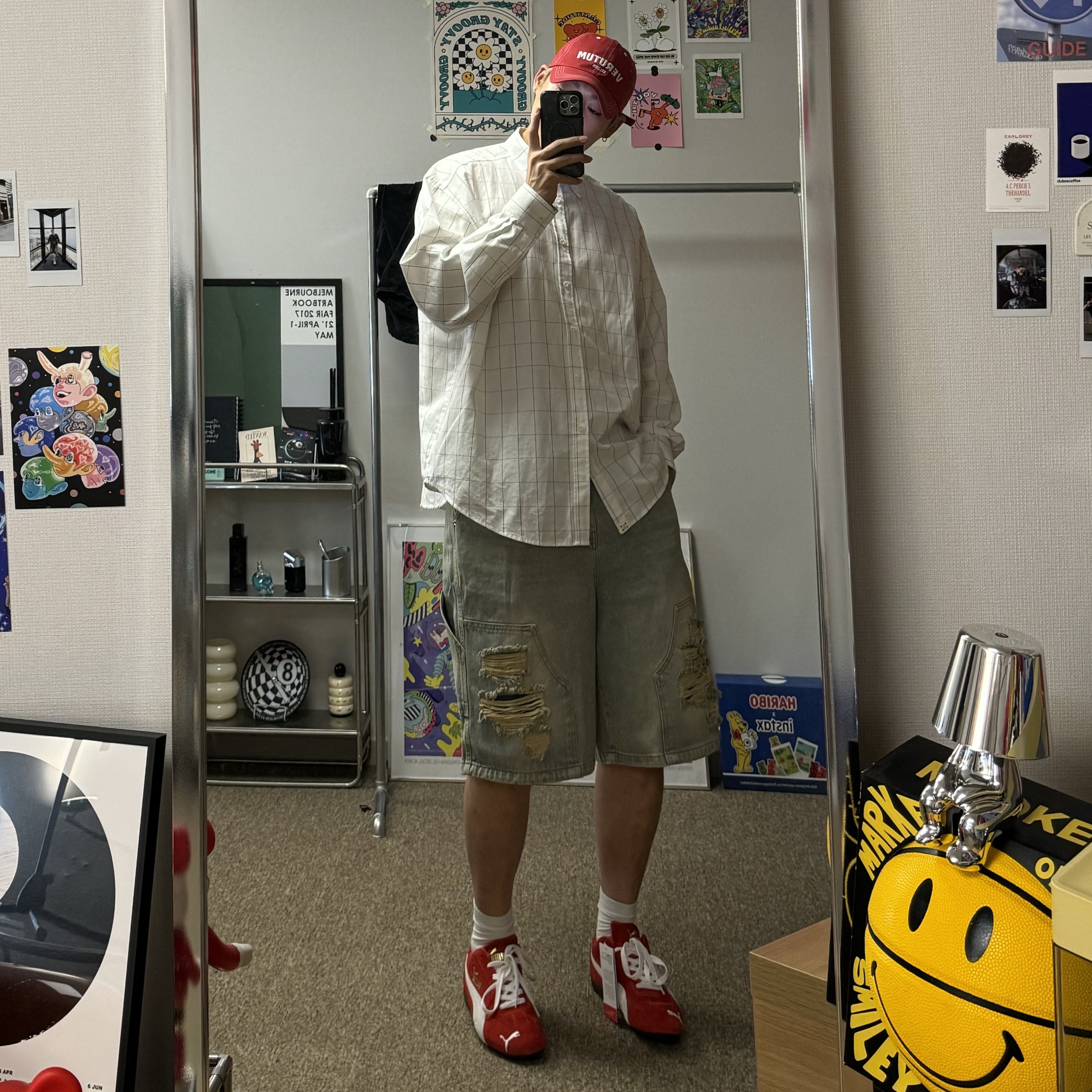 Puma Speedcat OG Red White 착용 스타일 - 1