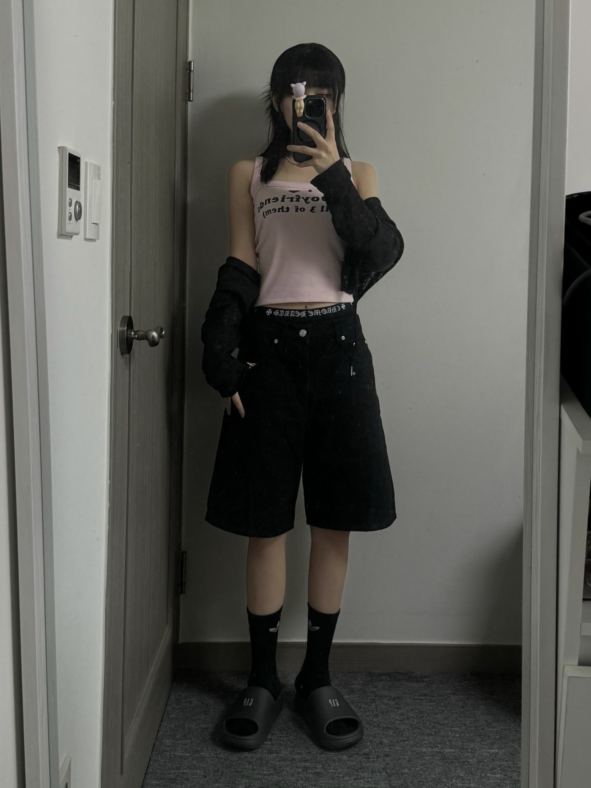 Stussy Washed Canvas Big OL' Shorts Black, Chrome Hearts Boxer Brief Black 착용 스타일 - 5
