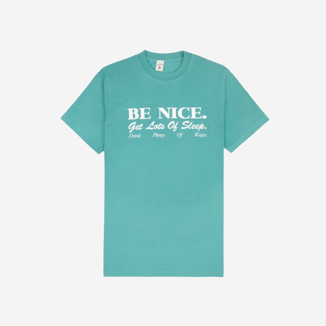 Sporty & Rich Be Nice T-Shirt Faded Teal White 상세 이미지 1