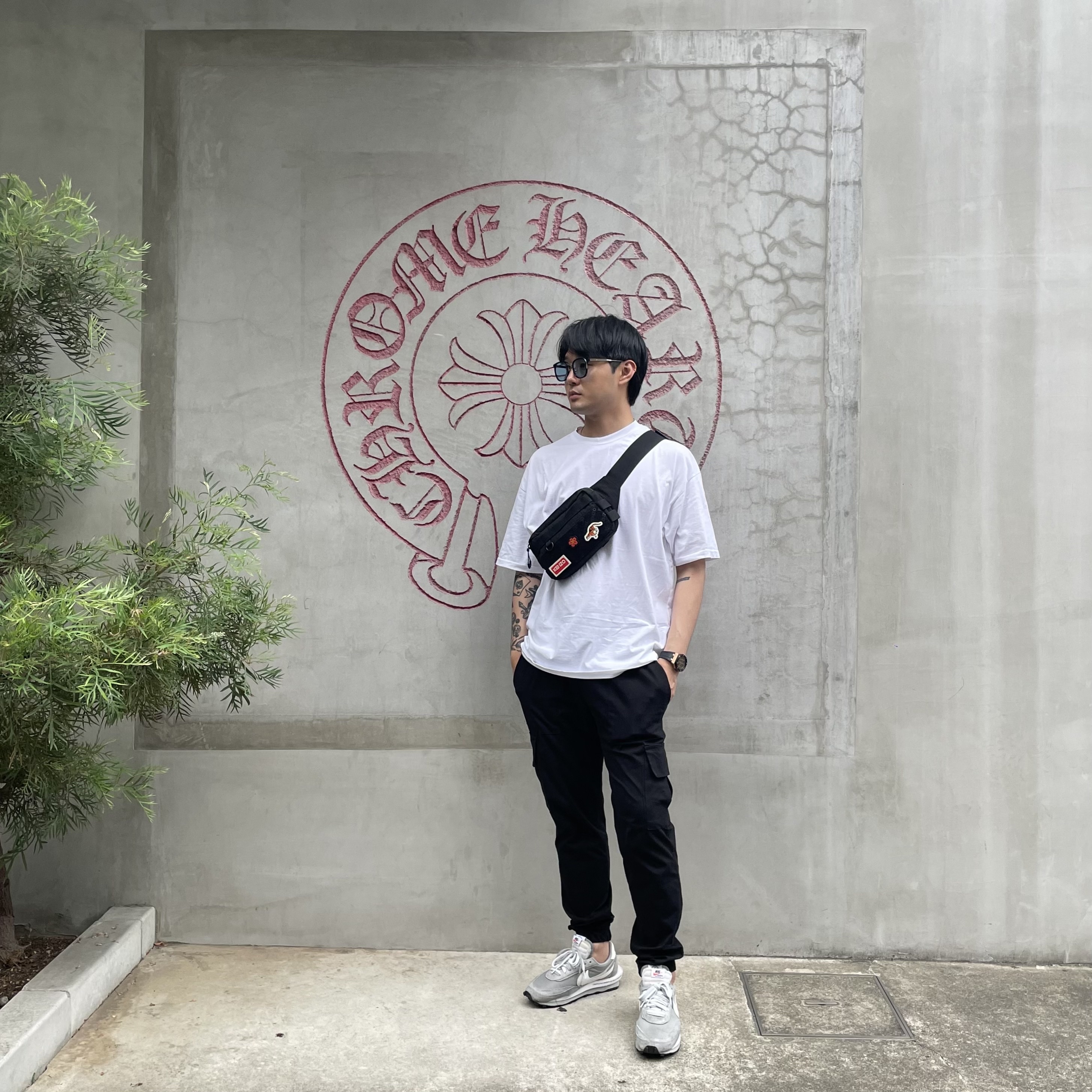 Nike x Sacai x Fragment LDWaffle Light Smoke Grey 착용 스타일