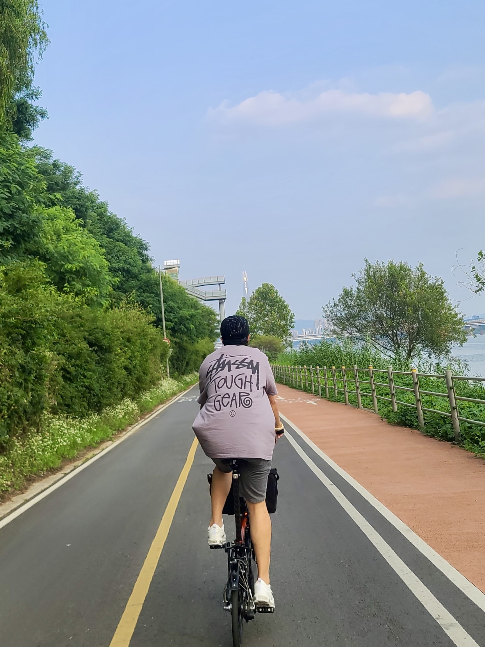 Stussy Tough Gear T-Shirt Mauve 착용 스타일 - 2