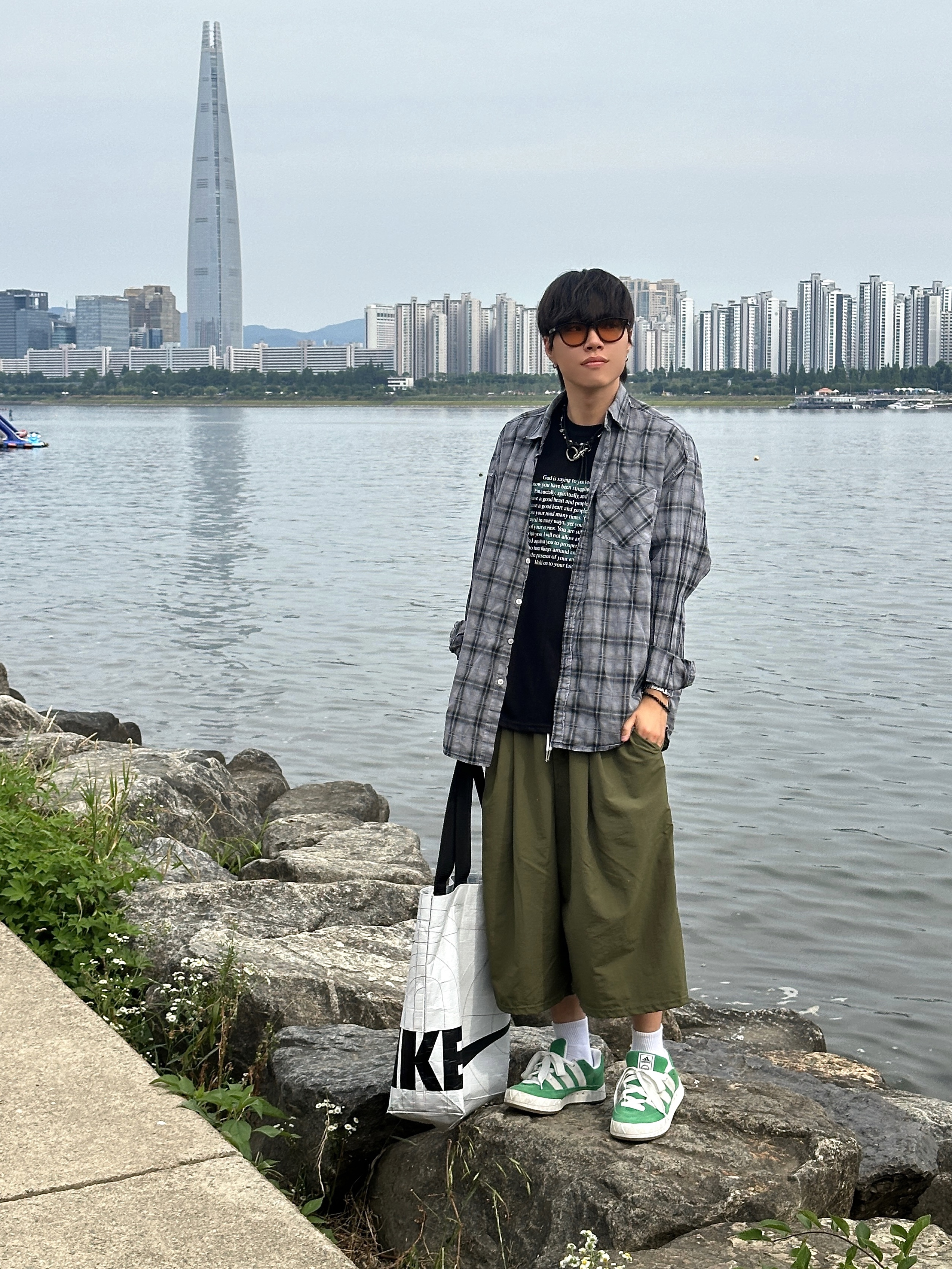 Adidas Adimatic Green 착용 스타일 - 1