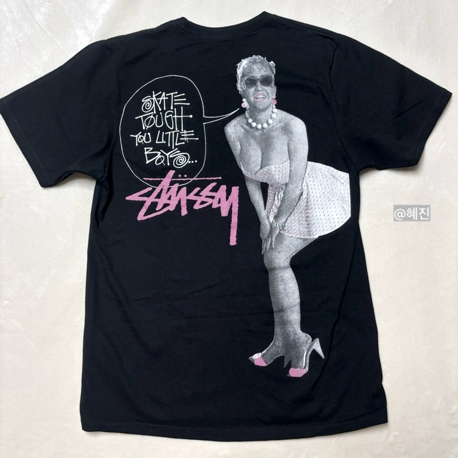 Stussy Skate Tough T-Shirt Black 착용 스타일 - 3