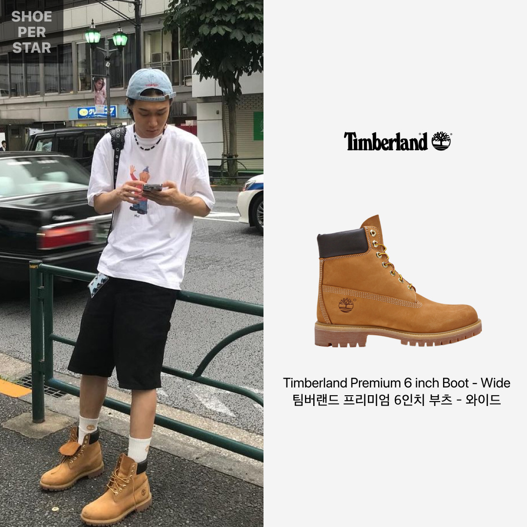 Timberland Premium 6 inch Waterproof Boot Wheat Nubuck - Wide 착용 스타일 - 1