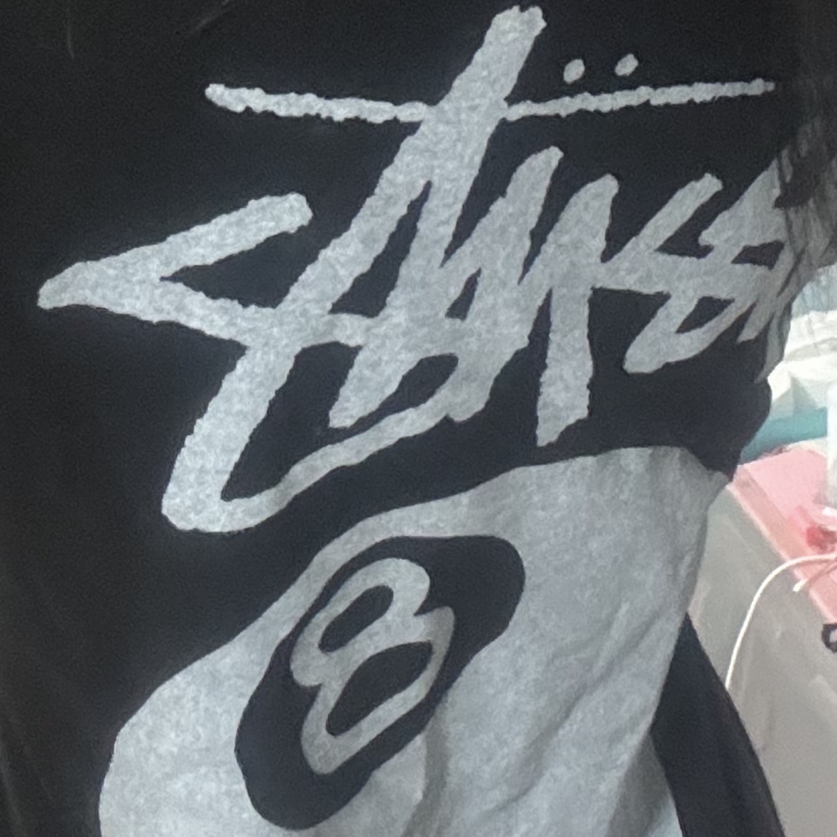 Stussy 8 Ball Pigment Dyed T-Shirt Black 착용 스타일 - 1