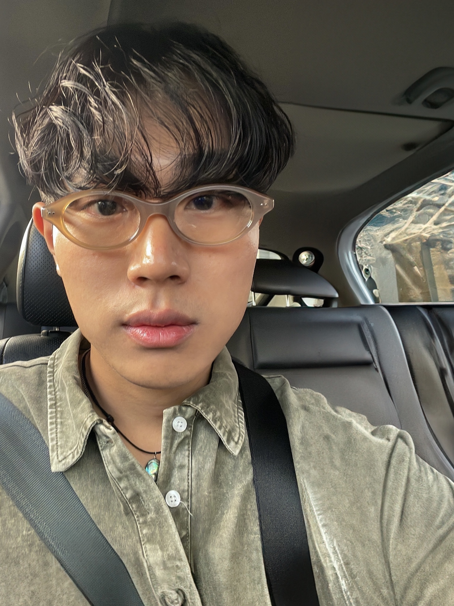 Gentle Monster x Maison Margiela MM111 Brown Translucent Clear 착용 스타일 - 1