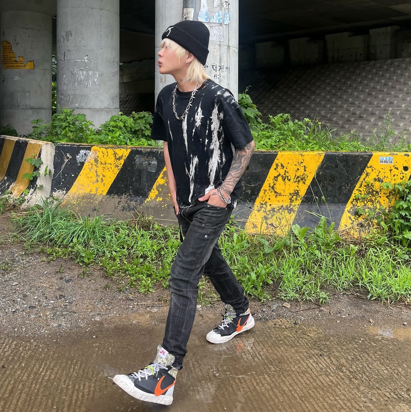Nike x Readymade Blazer Mid Black 착용 스타일 - 1