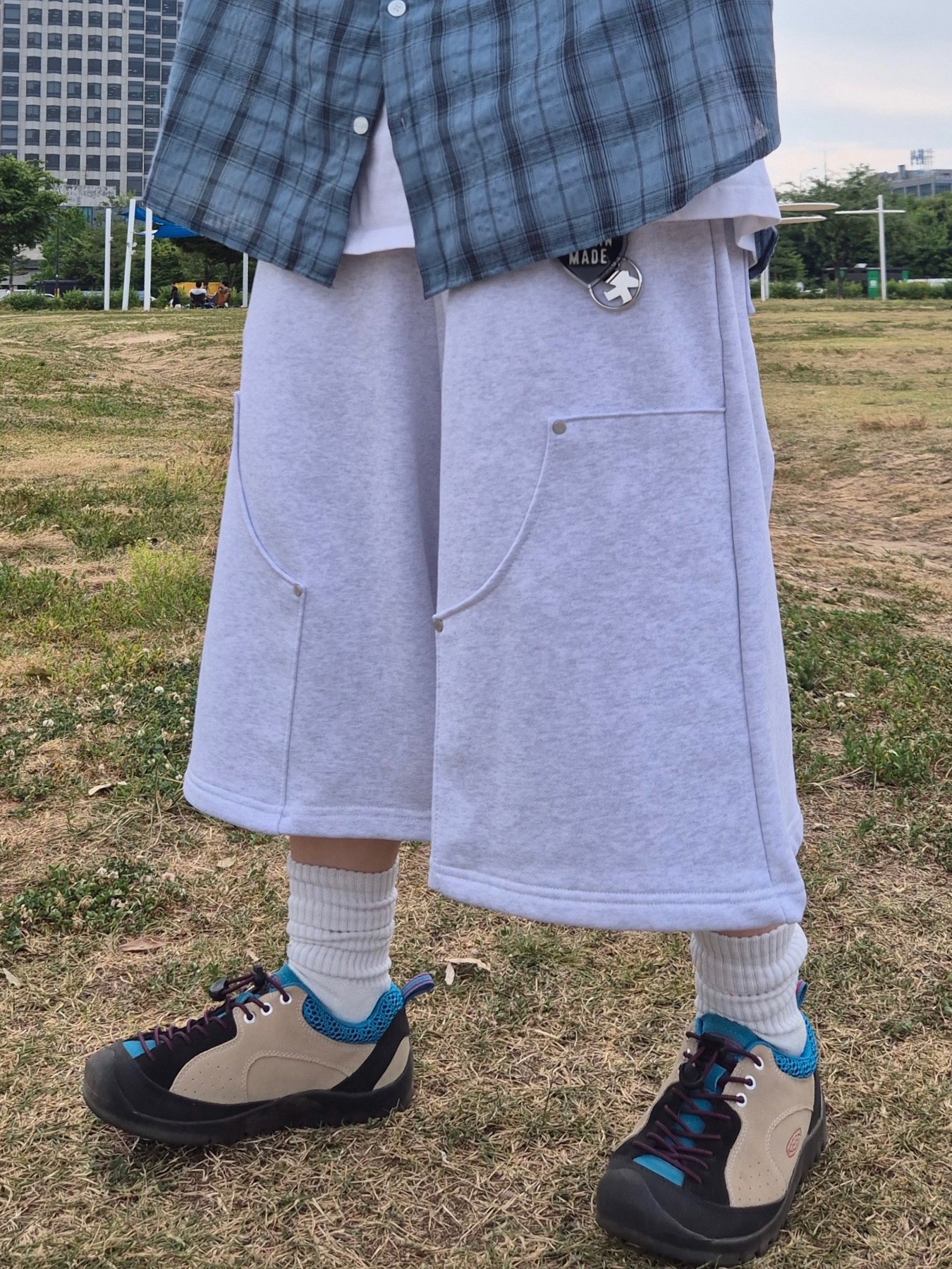 (W) Keen Jasper Rocks SP Sneakers Beige, Human Made Carabiner 70mm Silver 착용 스타일 - 8