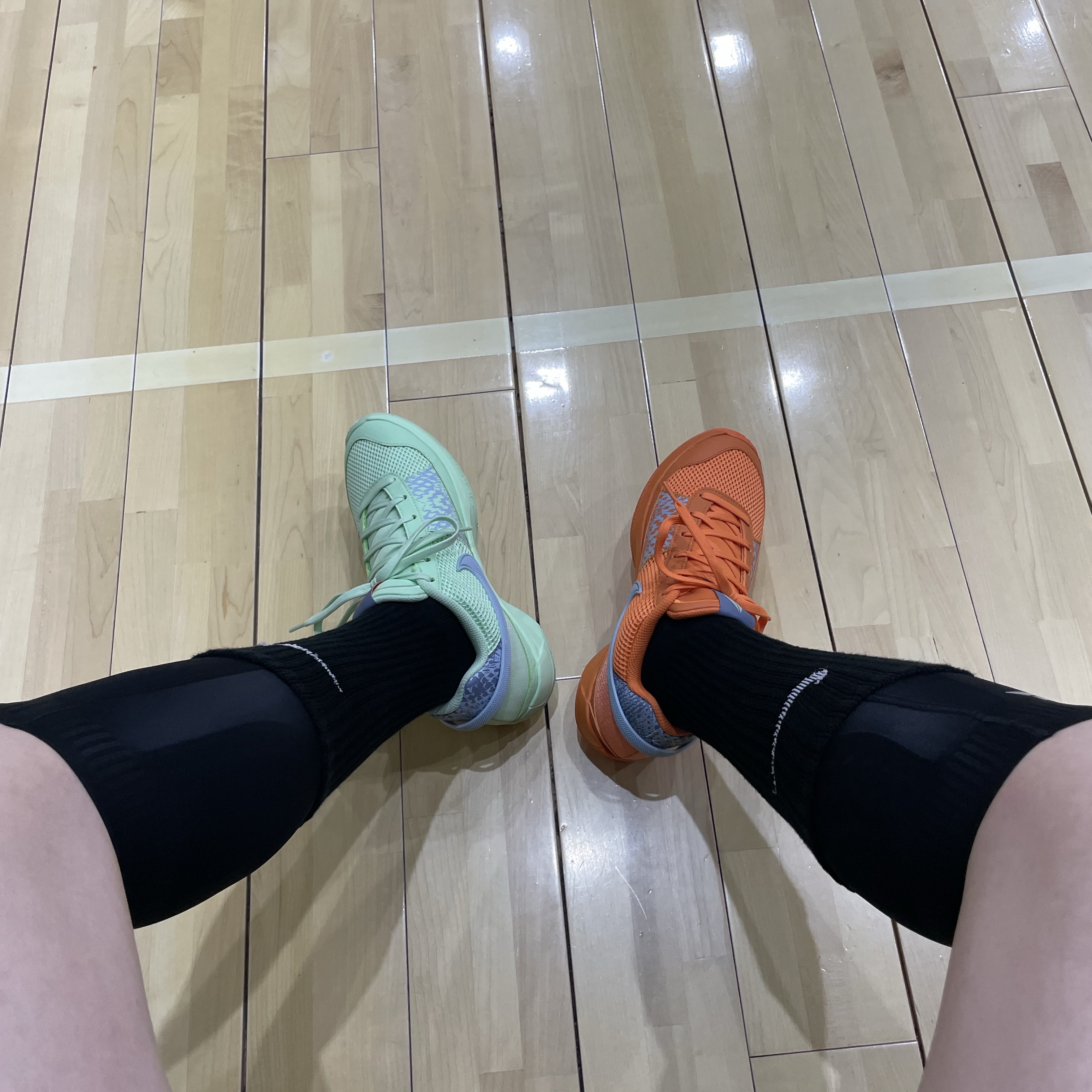 Nike Ja 1 EP Bright Mandarin Vapor Green, Nike Ja 1 EP Bite 착용 스타일 - 1