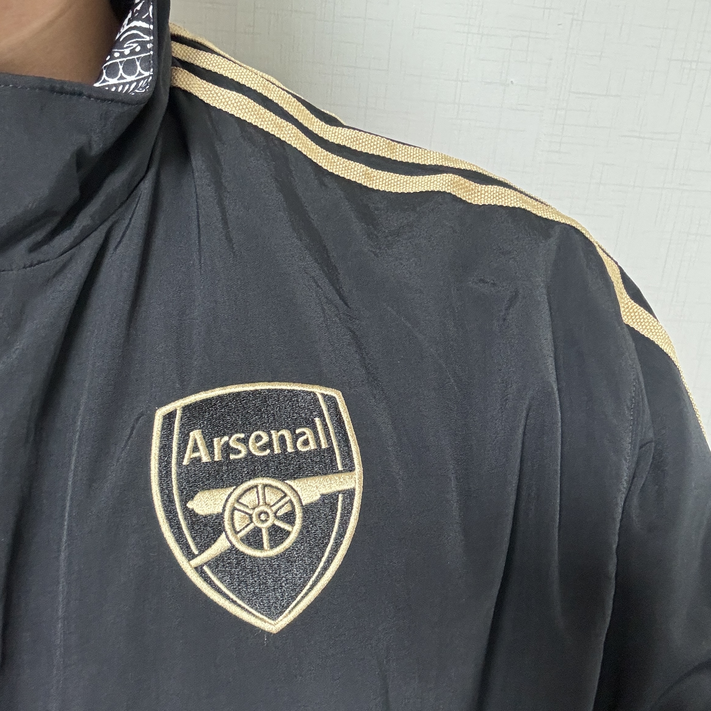 Adidas Arsenal Ian Wright Anthem Jacket Black - KR Sizing 착용 스타일 - 1