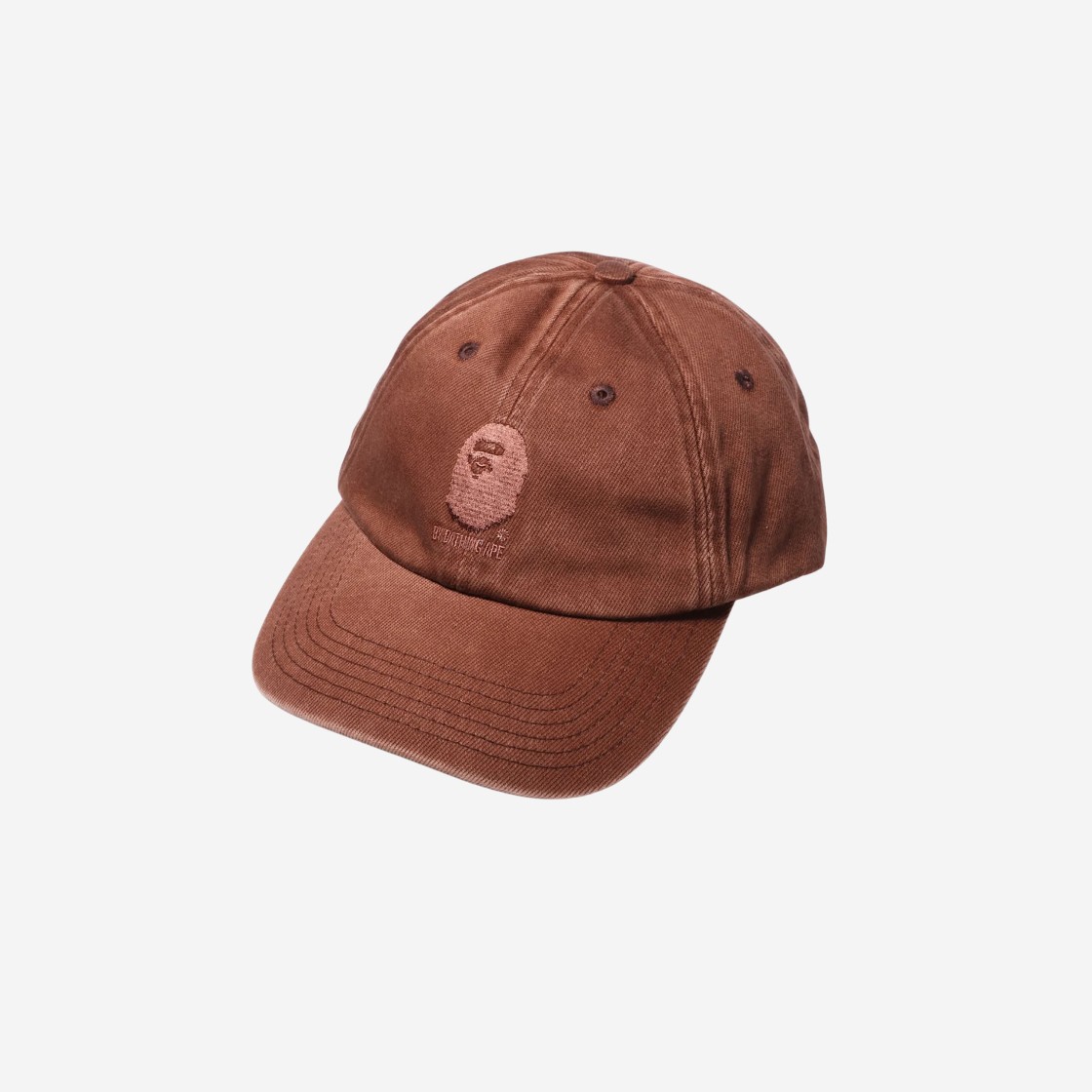 BAPE Ape Head Acid Wash Logo Cap Brown 상세 이미지 1