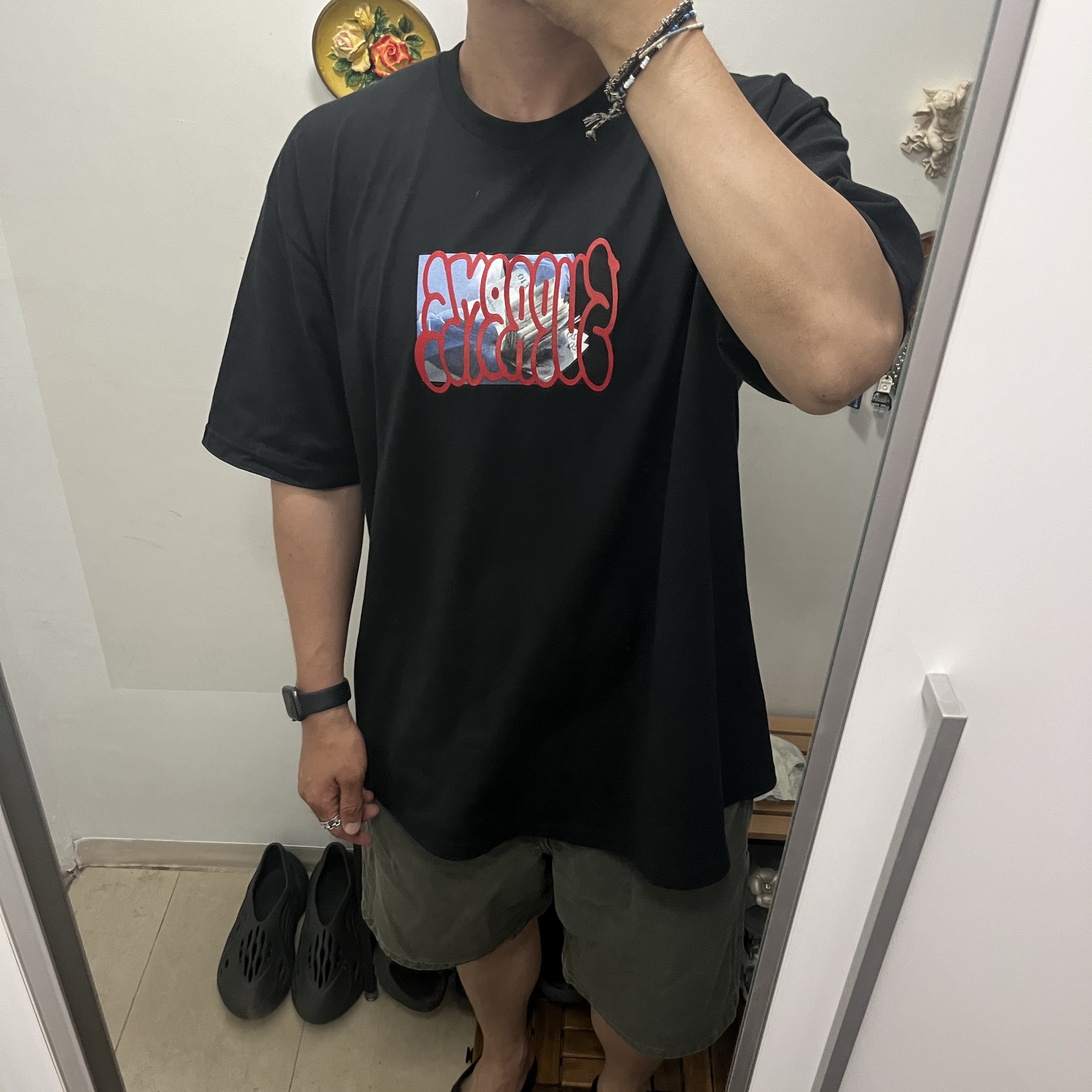 Supreme Payment T-Shirt Black - 23FW 착용 스타일