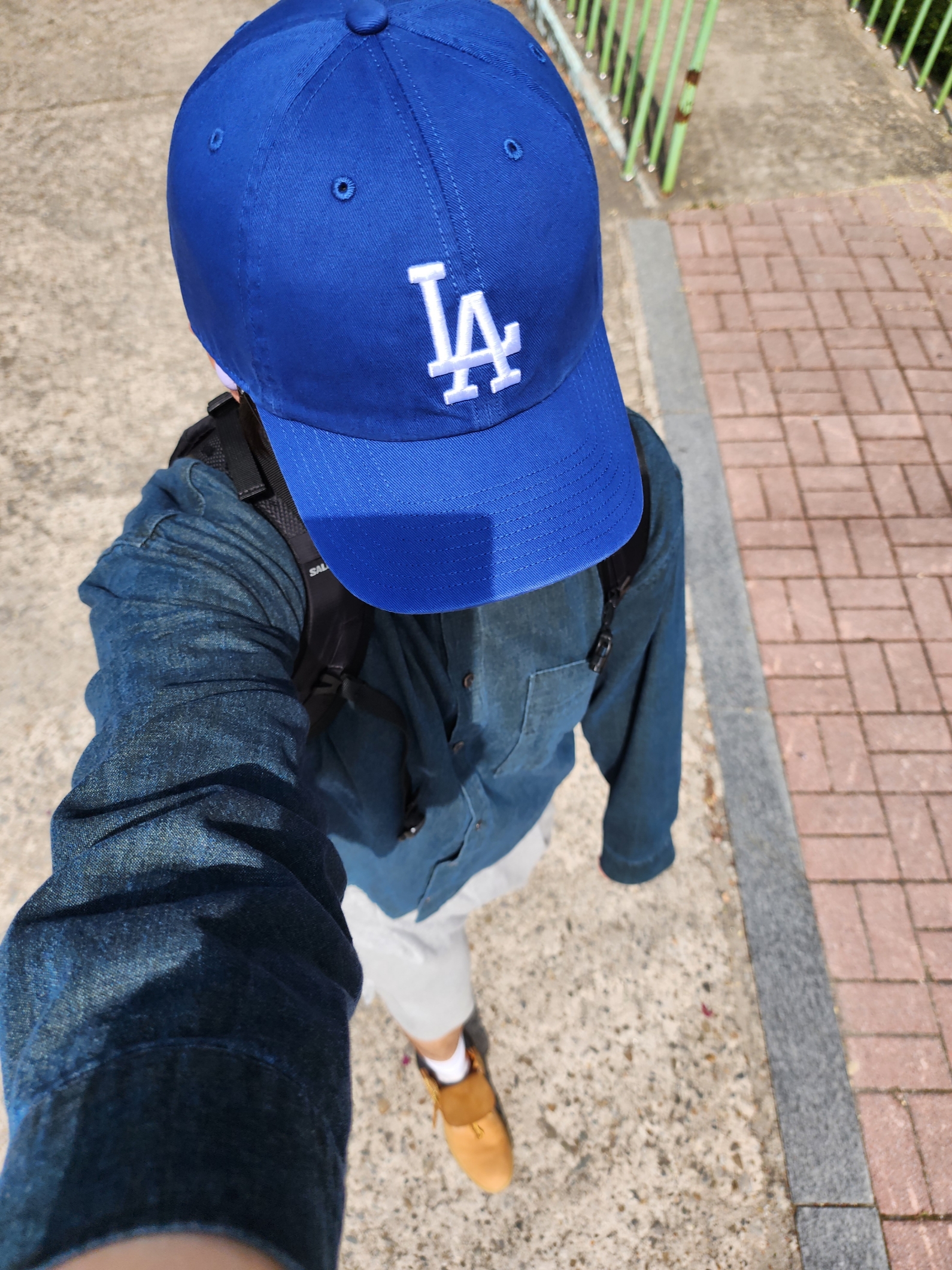 47 Brand LA Dodgers Clean Up Royal, Human Made Card Case Navy 착용 스타일 - 4