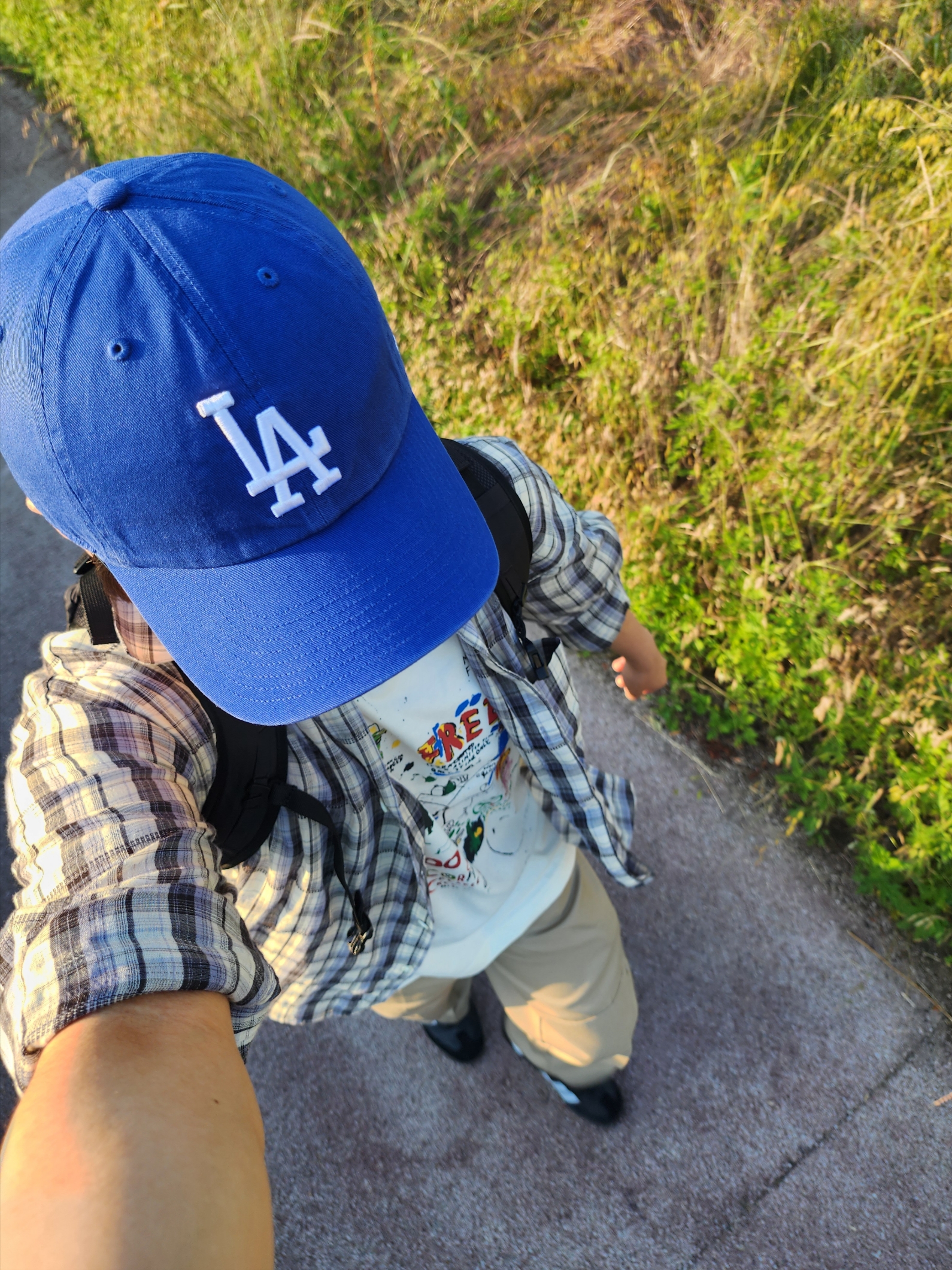 47 Brand LA Dodgers Clean Up Royal, Human Made Card Case Navy 착용 스타일 - 3
