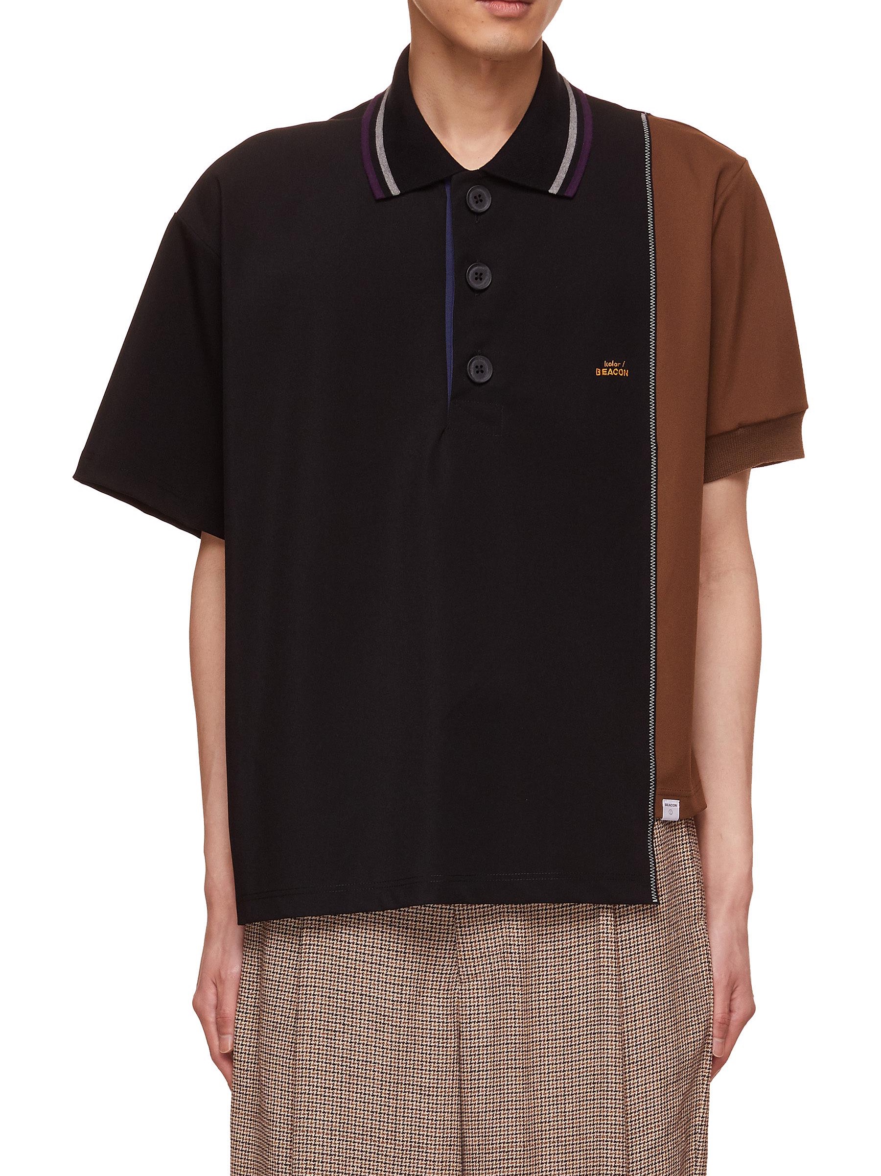 Kolor Beacon 24SS Polo Shirt Black 착용 스타일 - 2