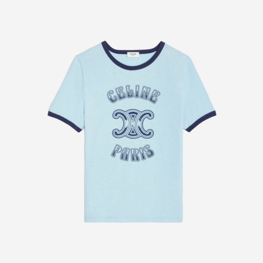 (W) 셀린느 코튼 저지 파리 70's 티셔츠 워시드 블루