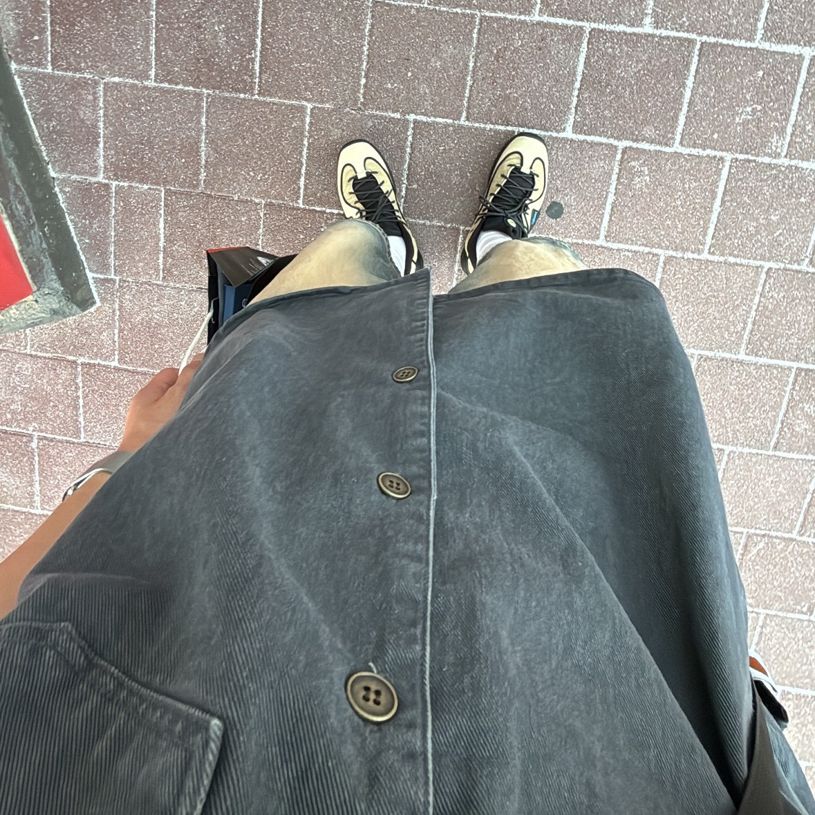 (W) Hysteric Glamour On Skull Pick Necklace Silver, Nike x Stussy Air Penny II Rattan and Limestone 착용 스타일 - 3