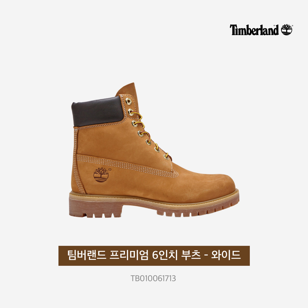 Timberland Premium 6 inch Waterproof Boot Wheat Nubuck - Wide 착용 스타일 - 3