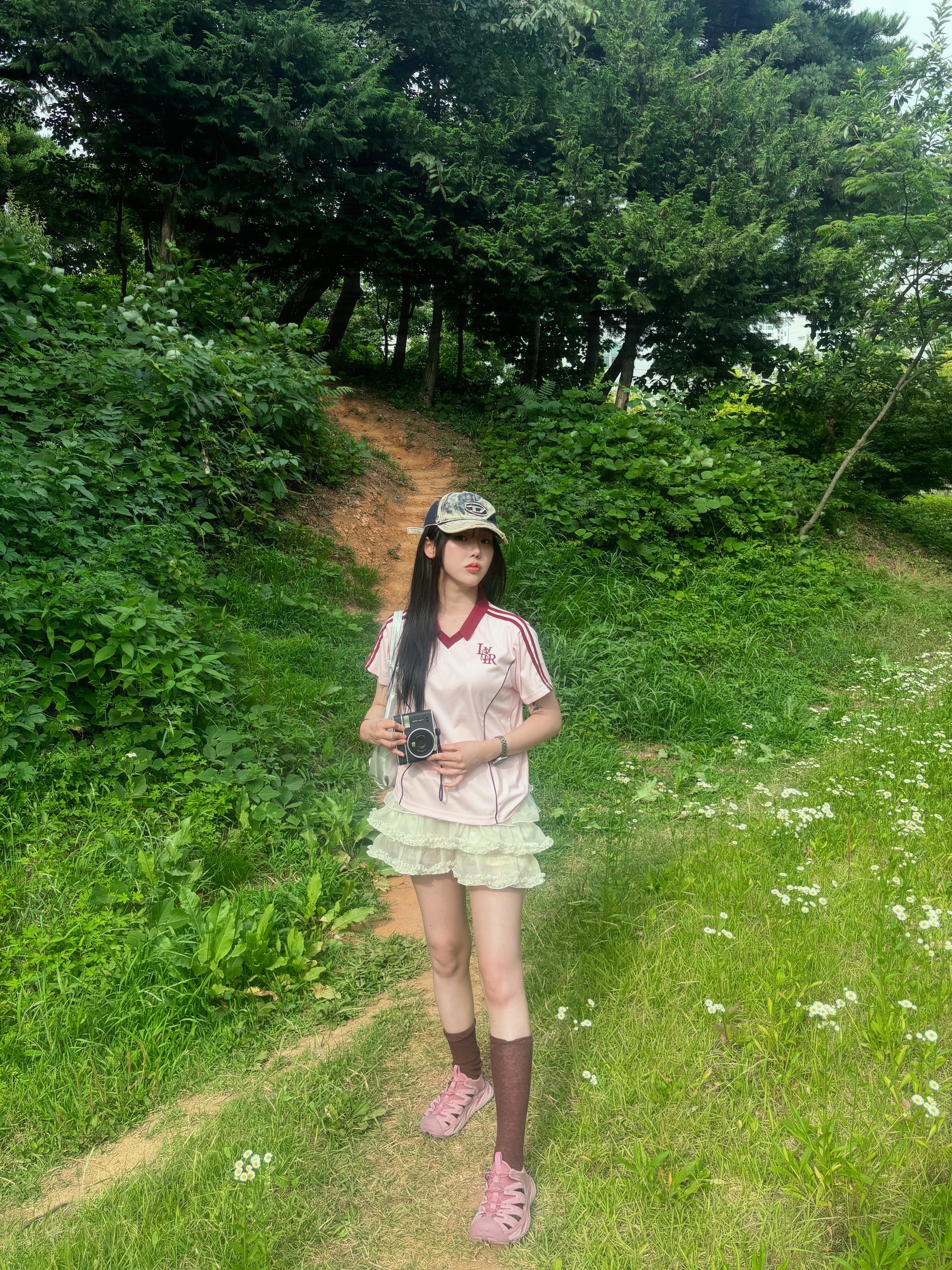 Diesel C-Seymon Treated Denim Baseball Cap Blue White, (W) Hoka Hopara Foxglove Pale Mauve 착용 스타일 - 1
