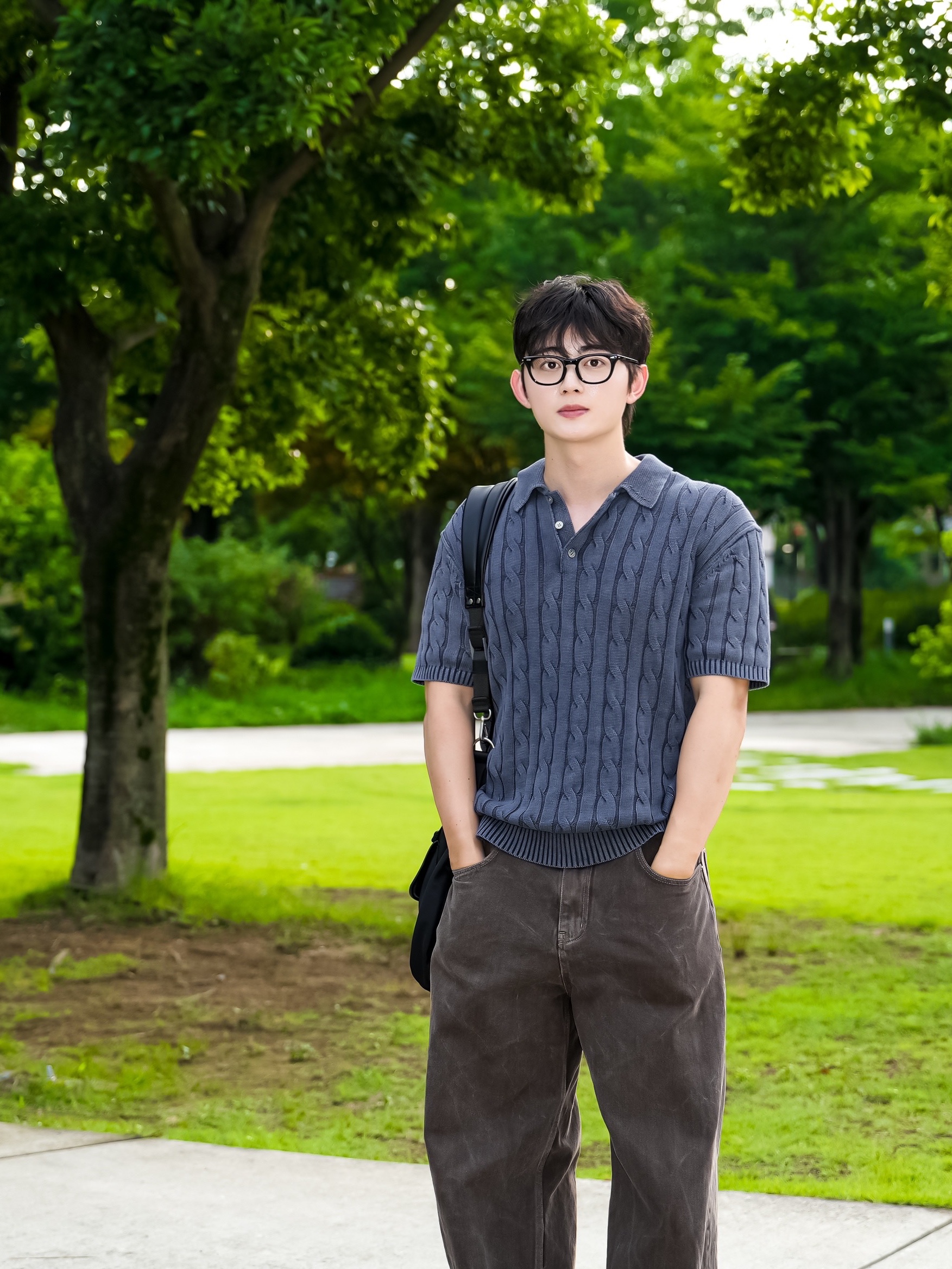Kinchi Grainy - 547 (a) Brown 착용 스타일 - 3