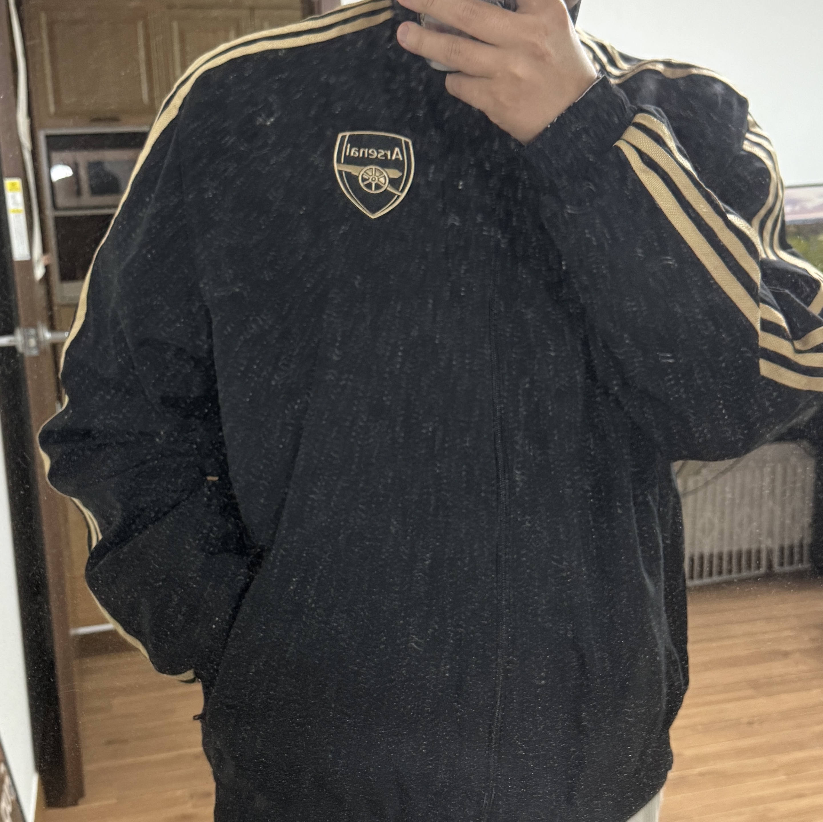 Adidas Arsenal Ian Wright Anthem Jacket Black - KR Sizing 착용 스타일 - 2