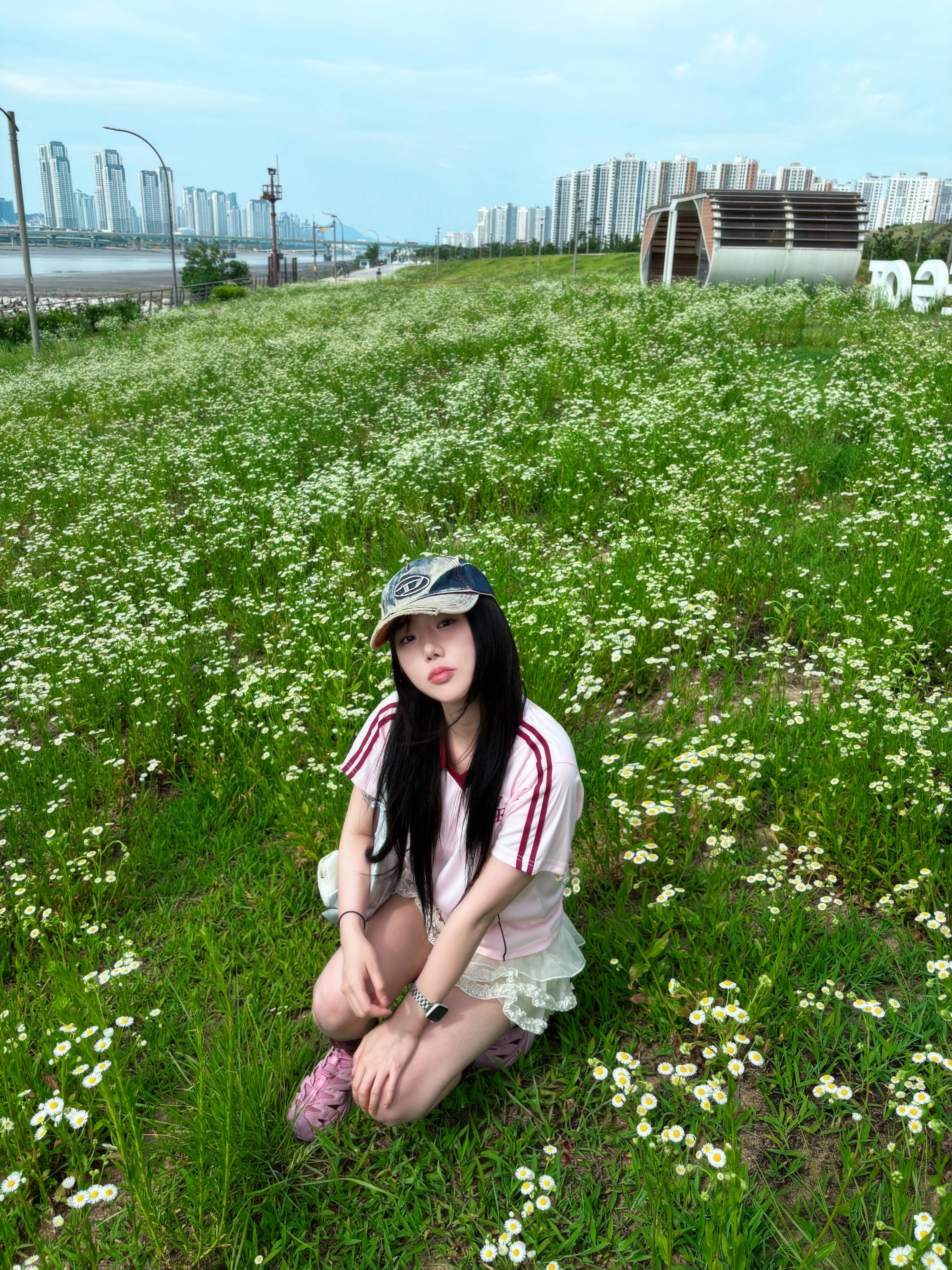 Diesel C-Seymon Treated Denim Baseball Cap Blue White, (W) Hoka Hopara Foxglove Pale Mauve 착용 스타일 - 3