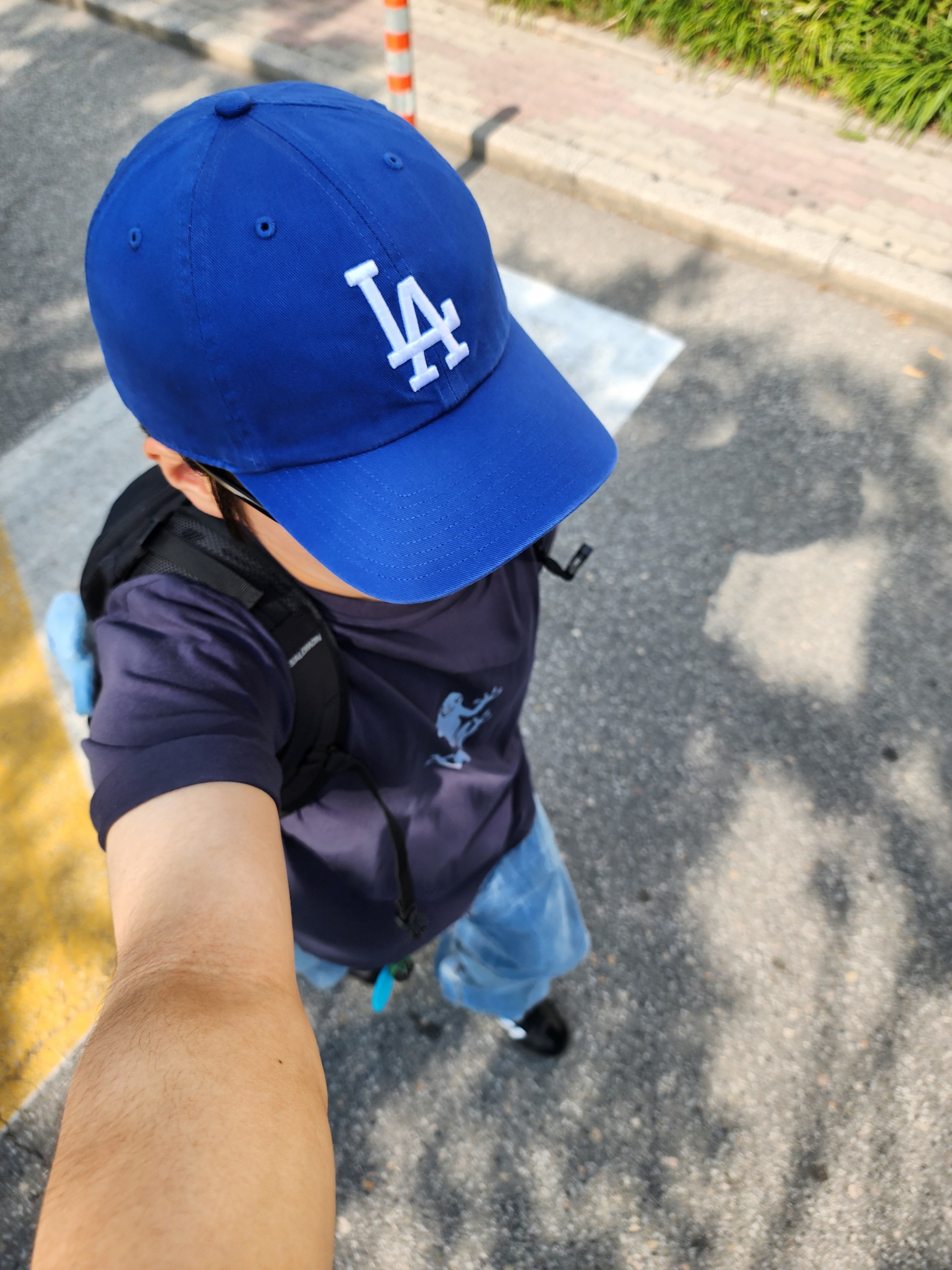 47 Brand LA Dodgers Clean Up Royal, Human Made Card Case Navy 착용 스타일 - 2