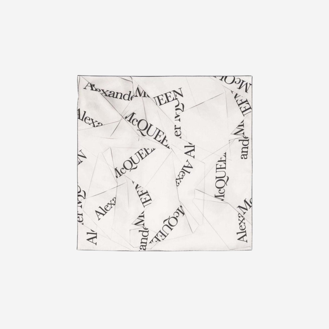 Alexander McQueen Logo Silk Scarf White 상세 이미지 1