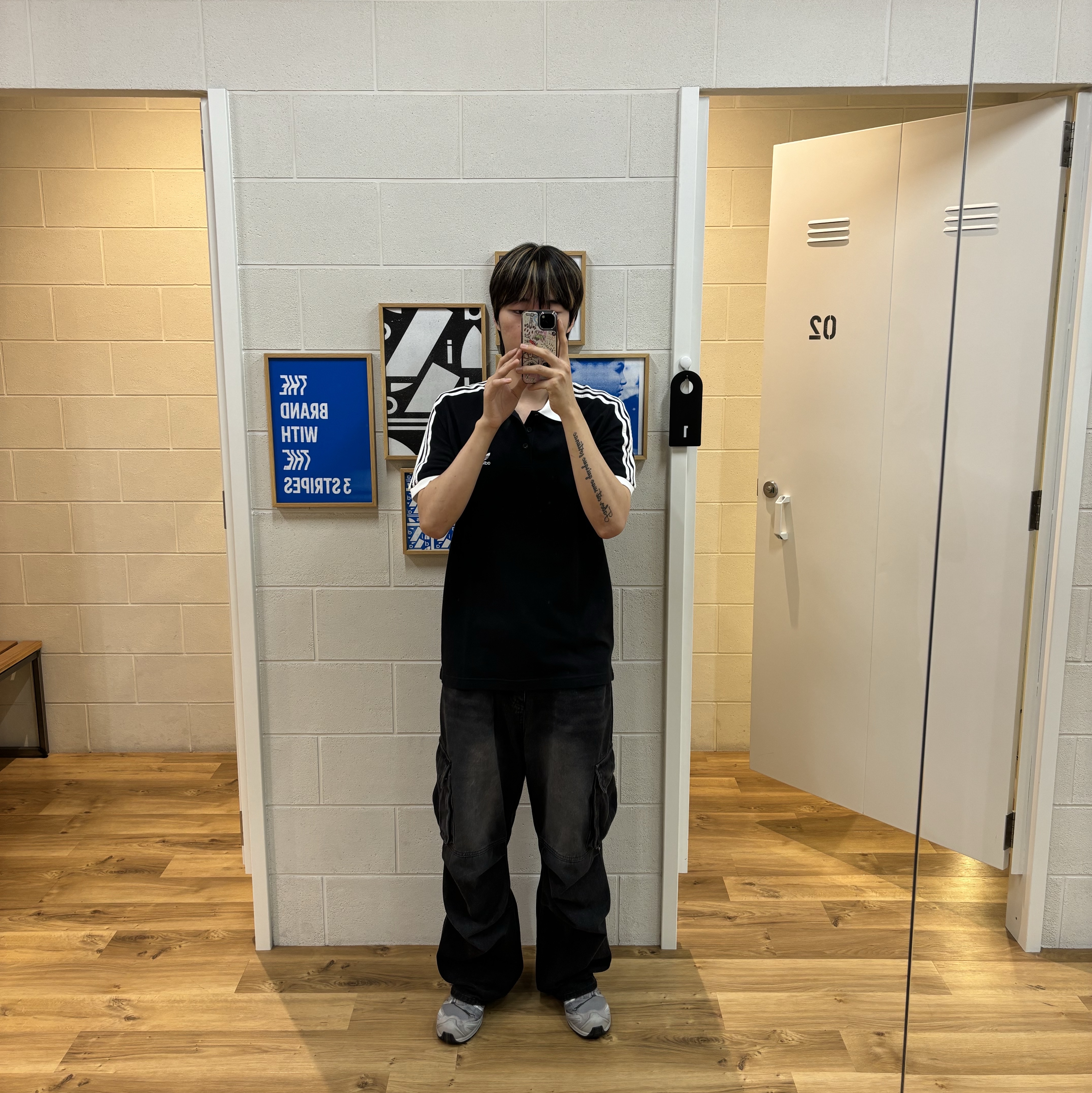 Salomon XA Pro 3D Alloy Silver, Adidas Adicolor Classic 3-Stripes Polo Shirt Black - KR Sizing 착용 스타일 - 1