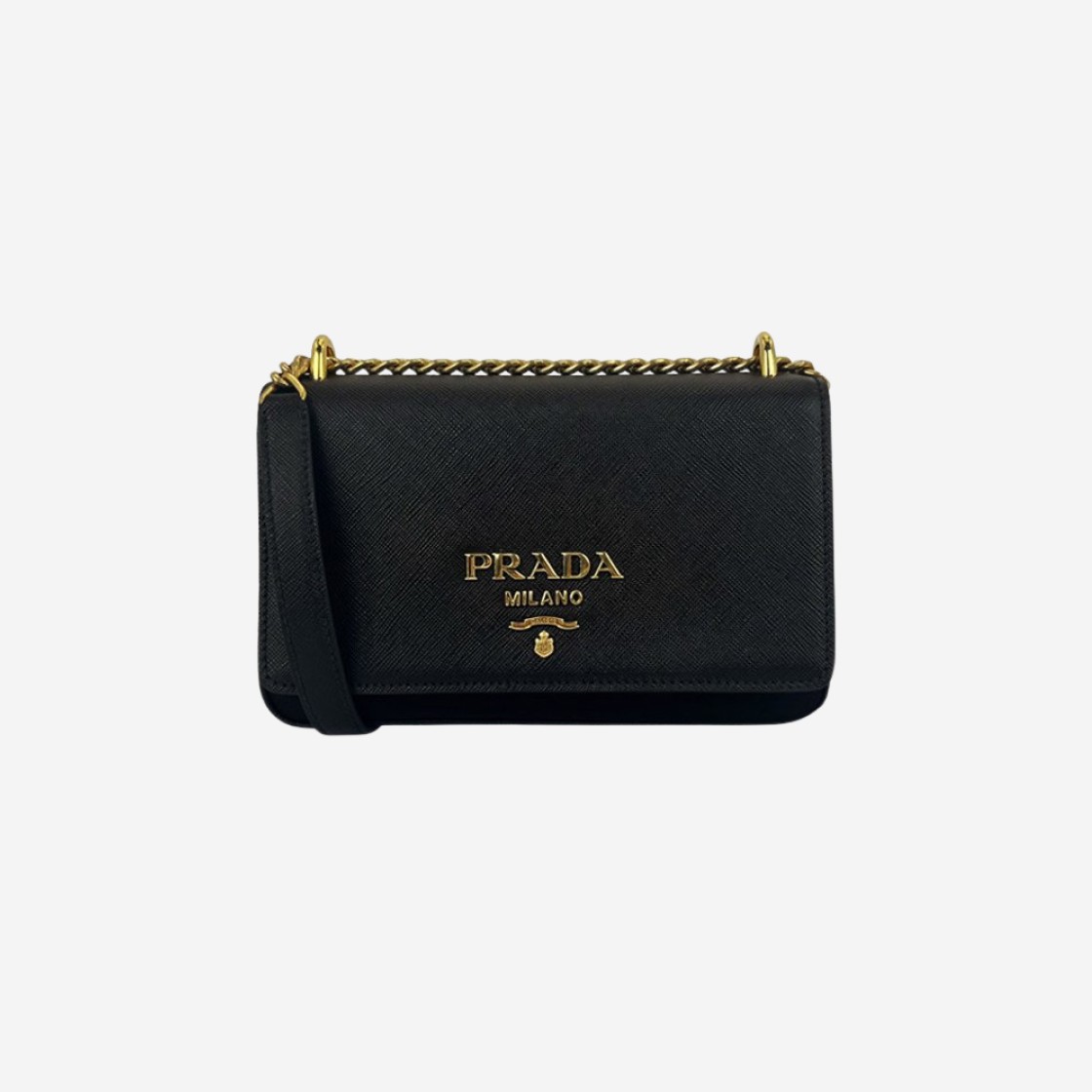 Prada Chain Soft Leather Shoulder Bag Black 상세 이미지 1