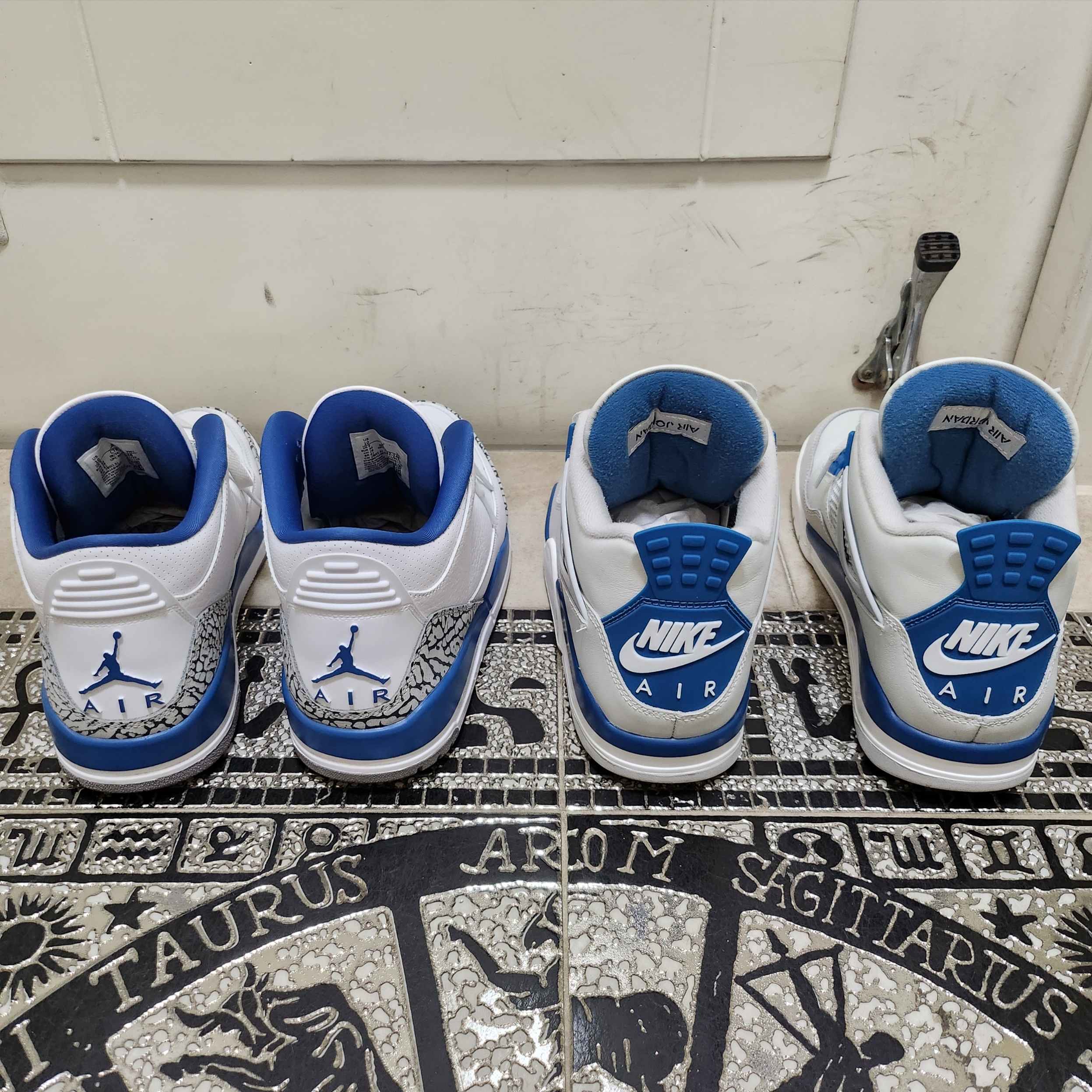 Jordan 3 Retro True Blue and Copper, Jordan 4 Retro Industrial Blue 착용 스타일 - 2