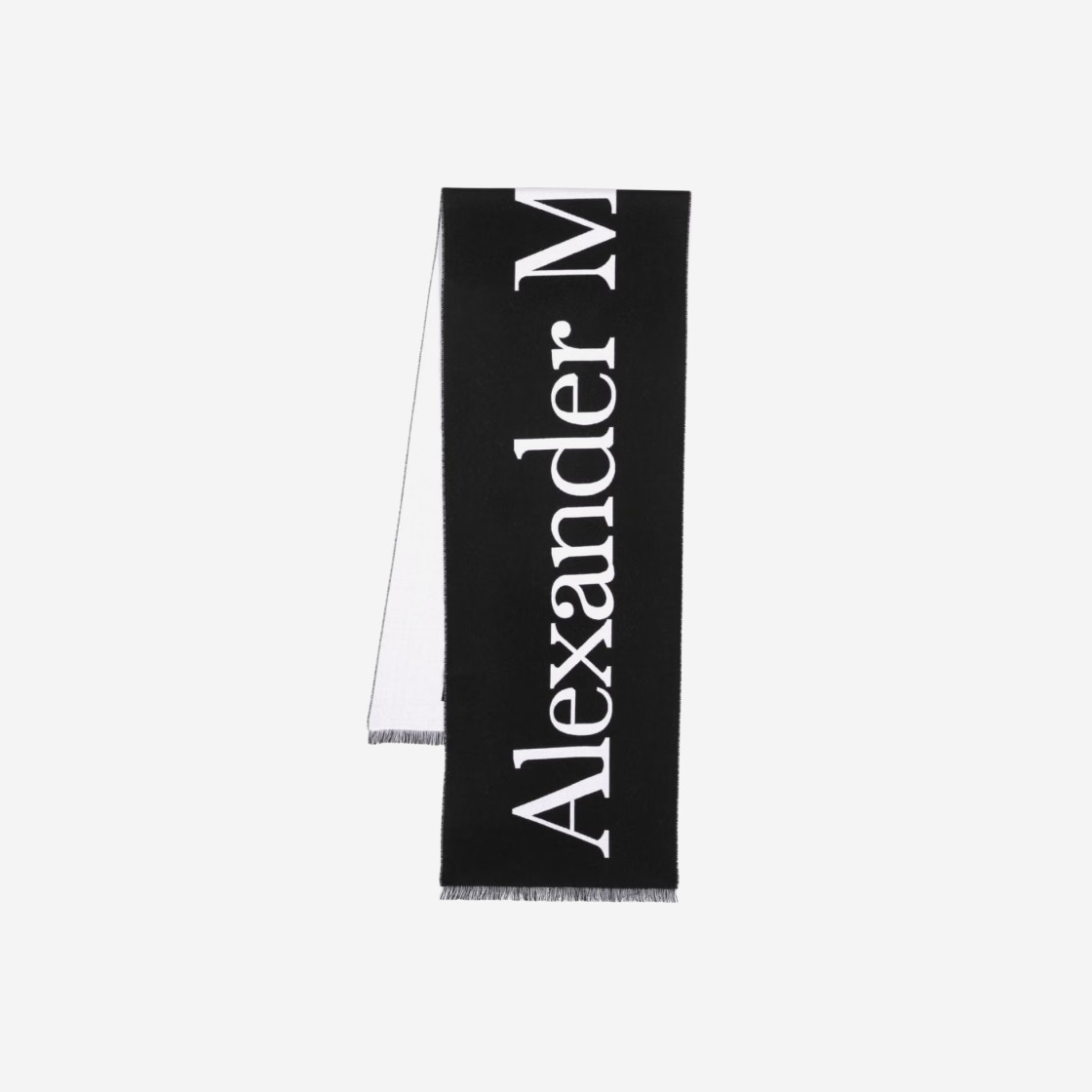 Alexander Mcqueen Scarf Black Ivory 상세 이미지 1