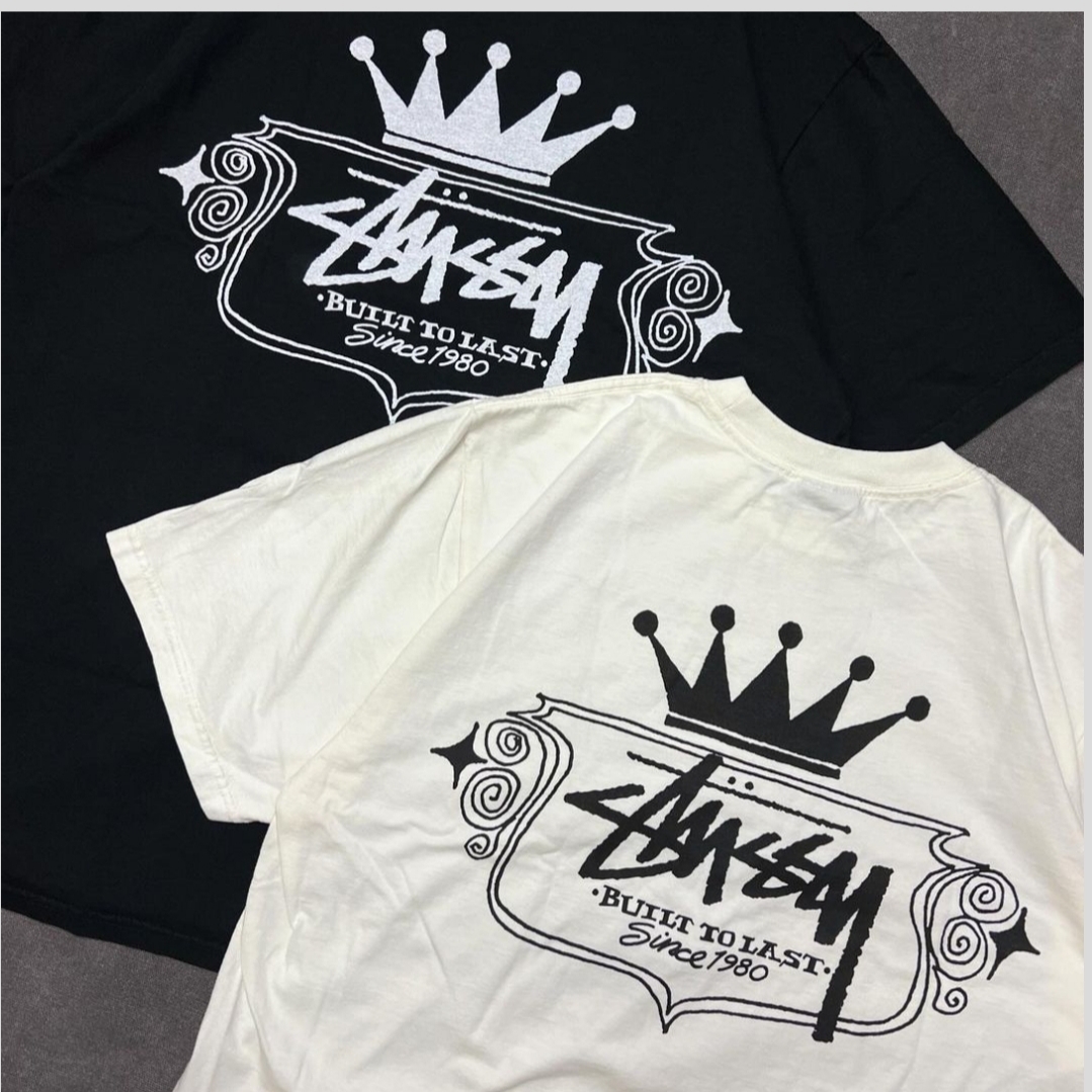 Stussy Built To Last Pigment Dyed T-Shirt Natural, Stussy Built To Last Pigment Dyed T-Shirt Black 착용 스타일 - 2
