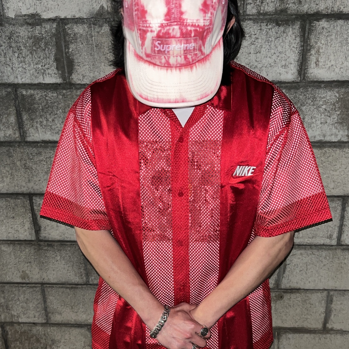 Supreme Camacho Mesh Back 5-Panel Navy - 23FW, Supreme Mitchell & Ness Doughboy Fitted 6-Panel Blue - 22FW 착용 스타일 - 10