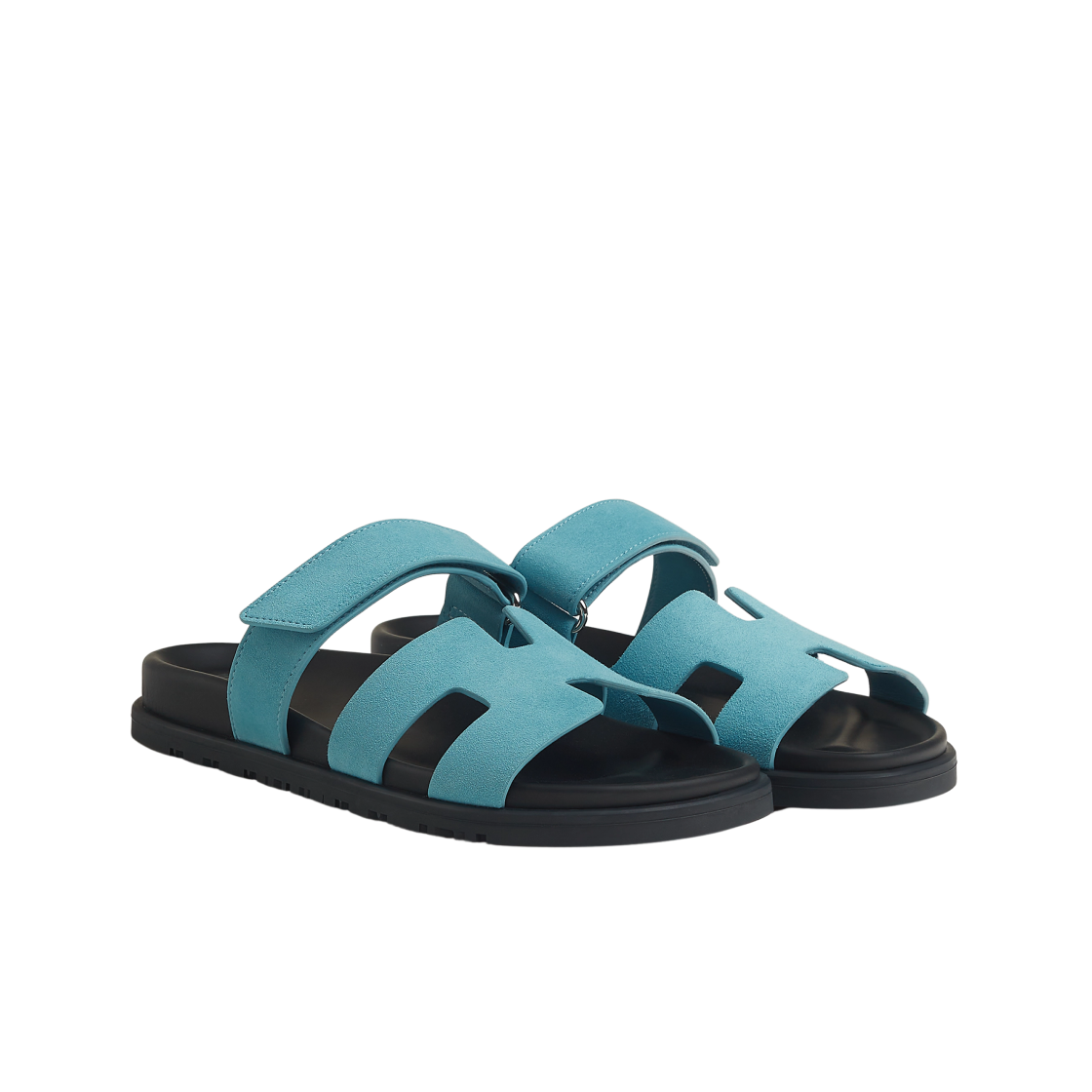 (W) 에르메스 시프레 샌들 스웨이드 고트스킨 & 블루 미네랄((W) Hermes Chypre Sandal Suede Goatskin & Bleu Mineral) - 2