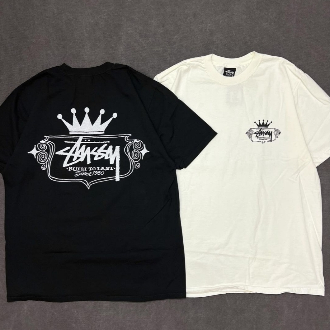 Stussy Built To Last Pigment Dyed T-Shirt Natural, Stussy Built To Last Pigment Dyed T-Shirt Black 착용 스타일 - 5