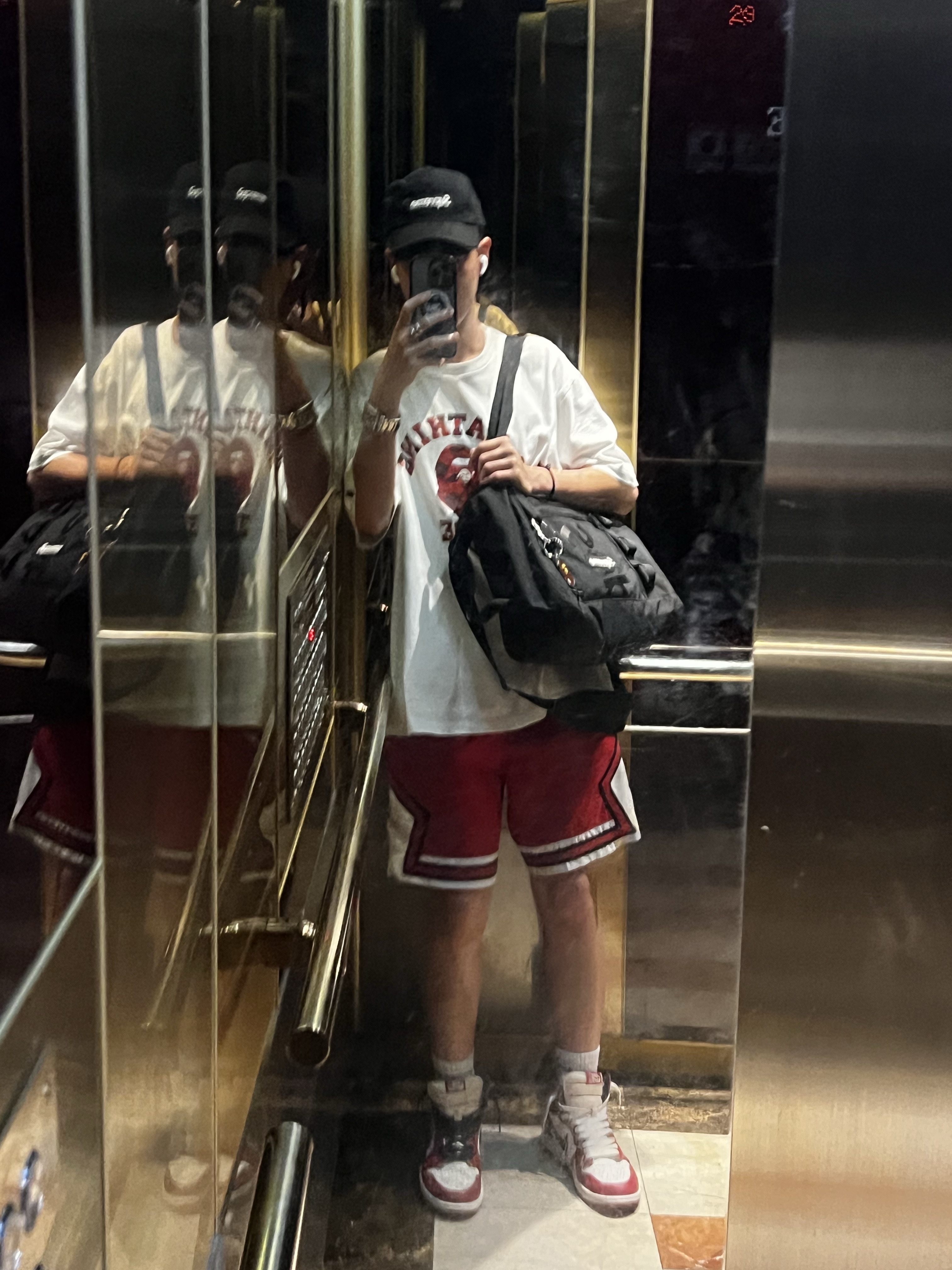 Supreme Washed Canvas Camp Cap Black - 24SS, BAPE Color Camo College T-Shirt White Red 착용 스타일