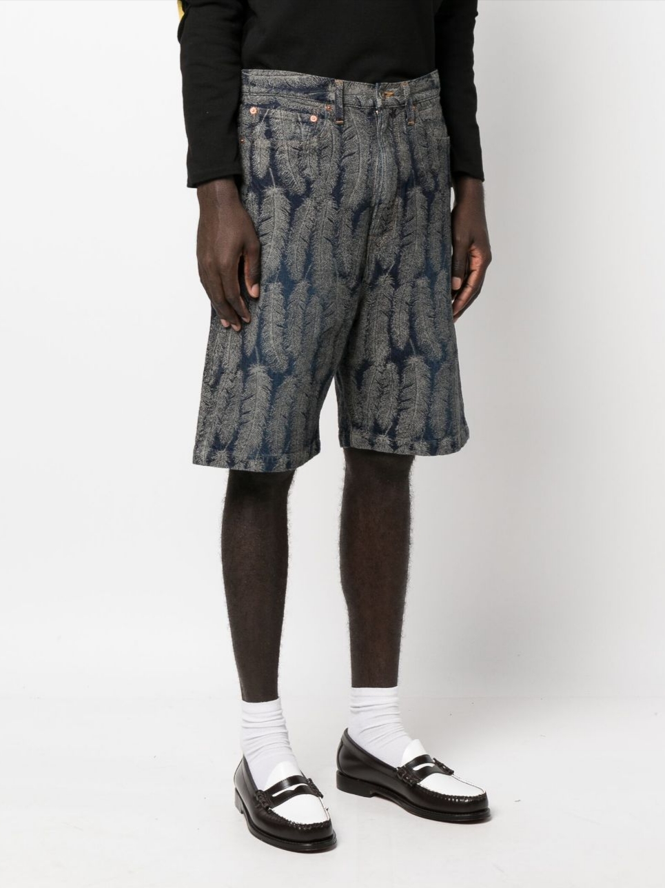 Kapital 12 oz. Magpie Denim 5P Shorts Dark Indigo 착용 스타일