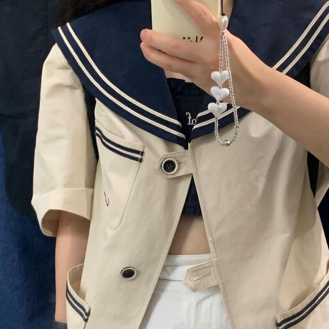 Fritur The Sailor Jacket Ivory 착용 스타일