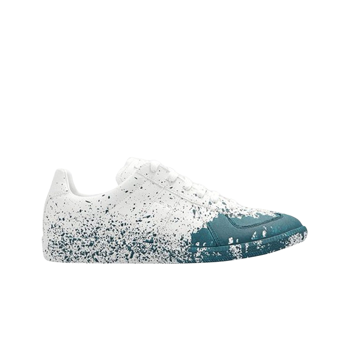 S37WS0568P4711H9393 Maison Margiela Stained Effect Replica Sneakers White Oil Blue