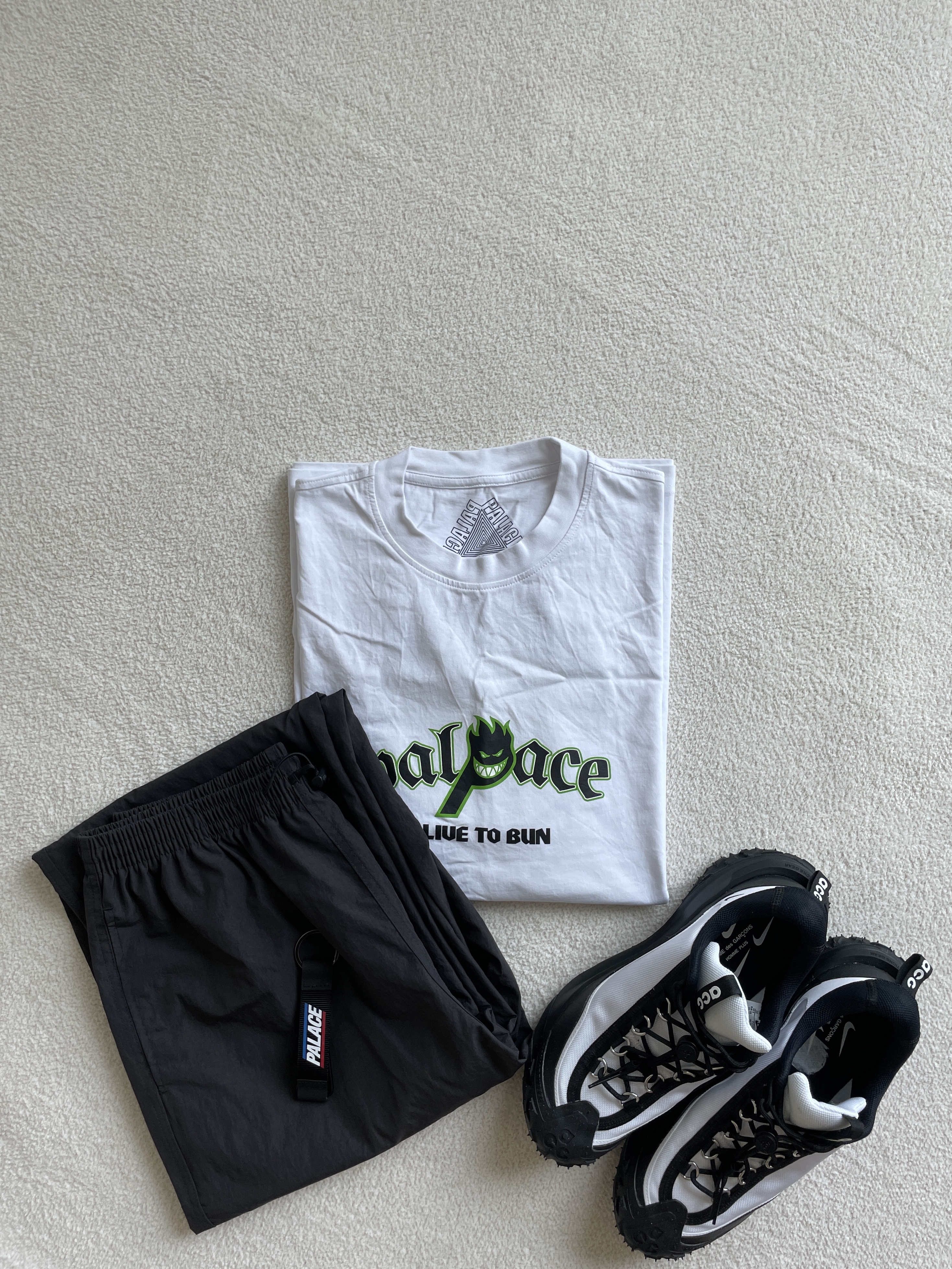 Nike x Comme des Garcons Homme Plus ACG Mountain Fly 2 Low Black White 착용 스타일 - 4
