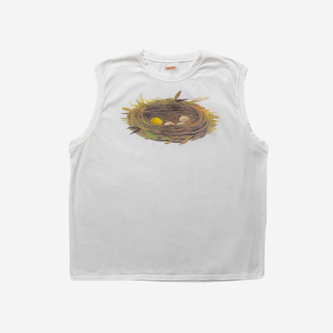 Kapital 20 Jersey Sleeveless Big T-Shirt Bird's Nest White 상세 이미지 1