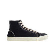 (W) Maison Margiela Tabi High Canvas Sneakers Black White