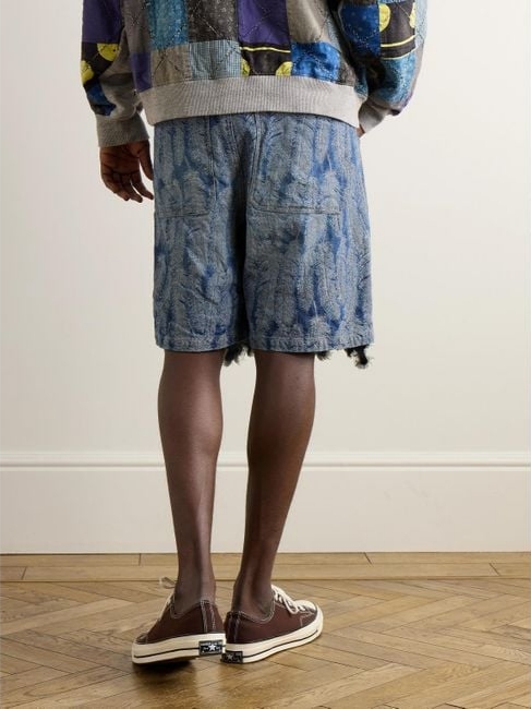 Kapital 12 oz. Magpie Denim W Knee Easy Shorts Light Indigo 착용 스타일